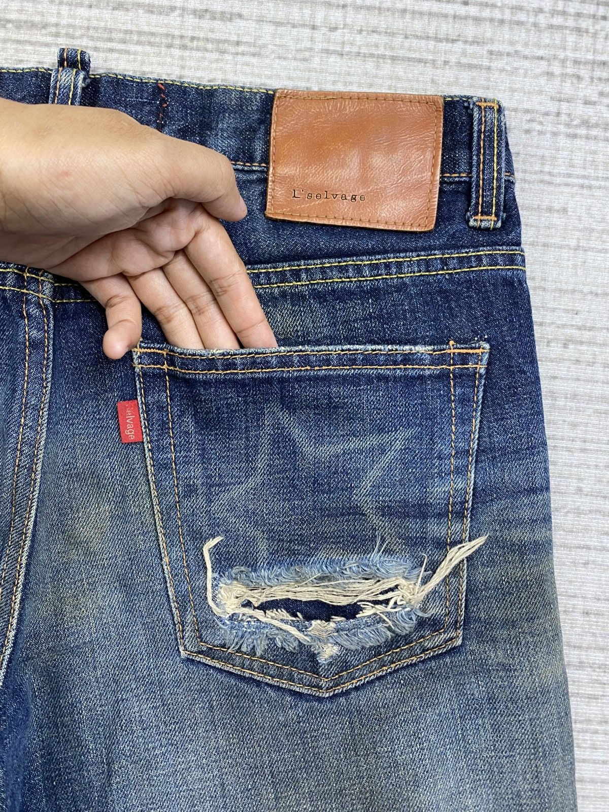 Hysteric Glamour × Vintage Vintage L’Selvage Jeans Distressed Denim Pants Size US 31 - 11 Thumbnail
