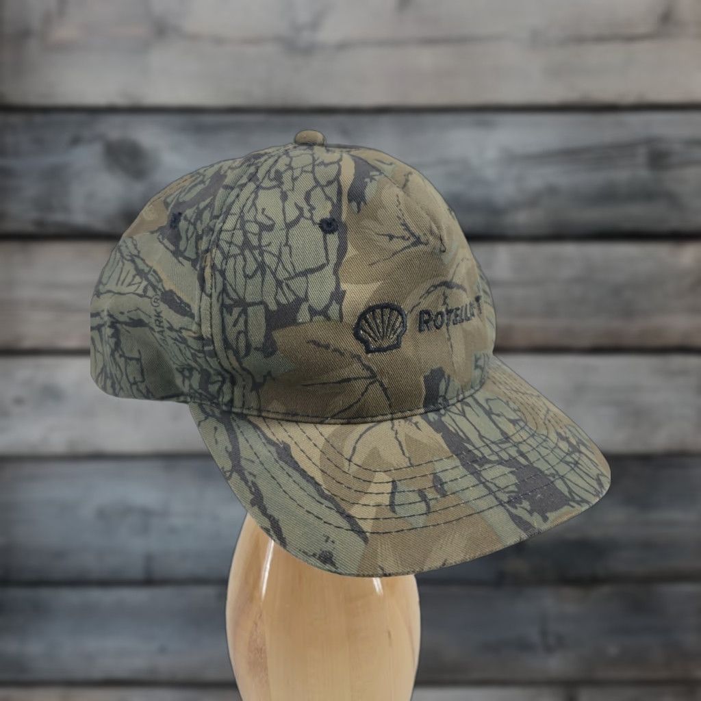 Vintage LUNA Shell Rotella T Camouflage Adjustable Hat Men's Camouflage Baseball Cap Adjustable Cap Size ONE SIZE - 1 Thumbnail