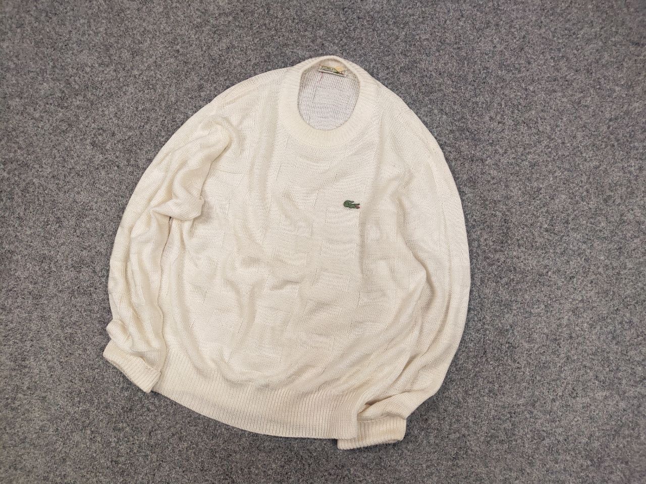 Lacoste Vintage 90's Lacoste Chemise Textured knit Crew Shek sweater Size US M / EU 48-50 / 2 - 3 Thumbnail