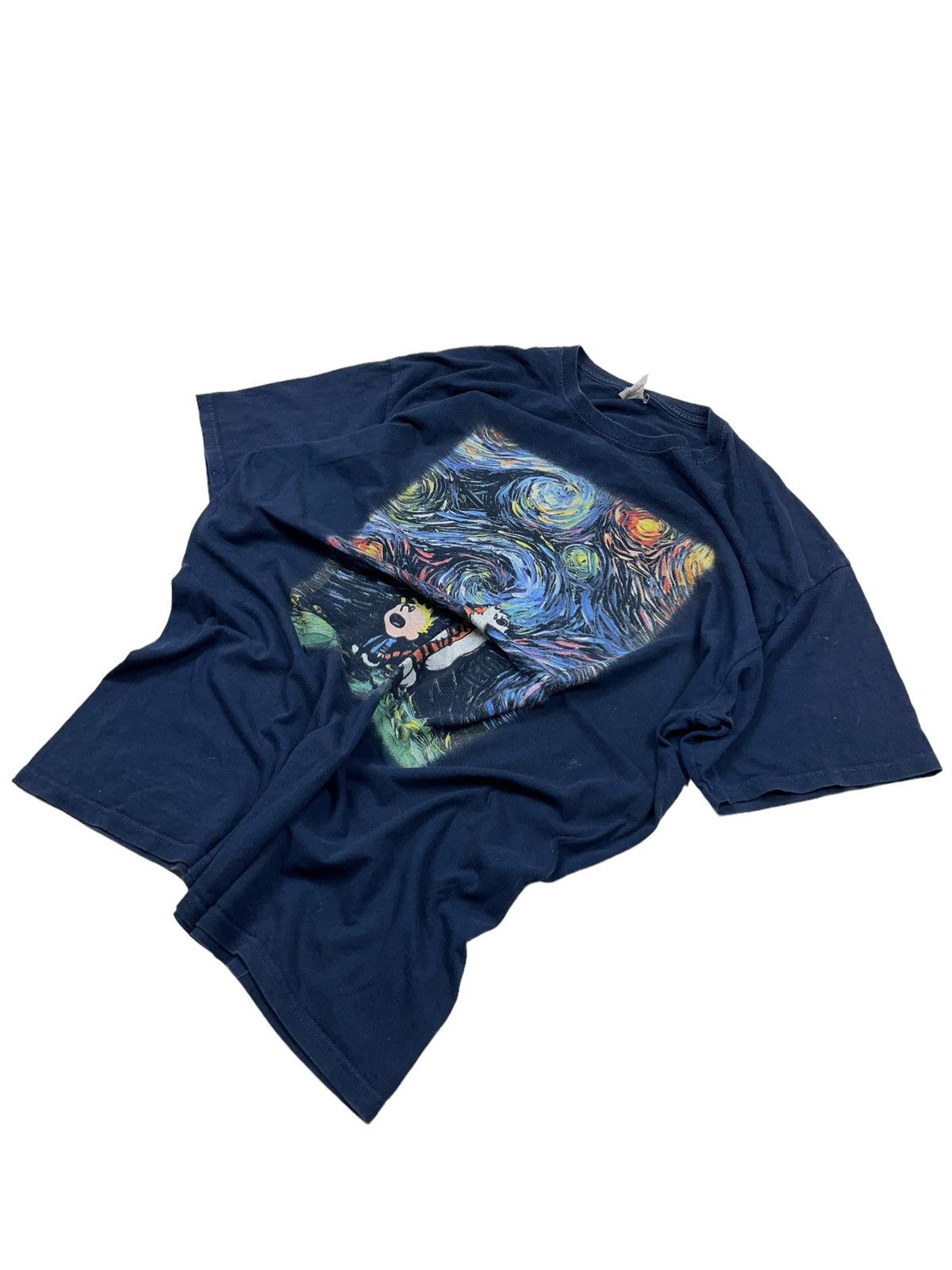 Other Vintage Calvin and Hobbes x Van Gogh Starry Night Art Shirt Size US XL / EU 56 / 4 - 2 Thumbnail