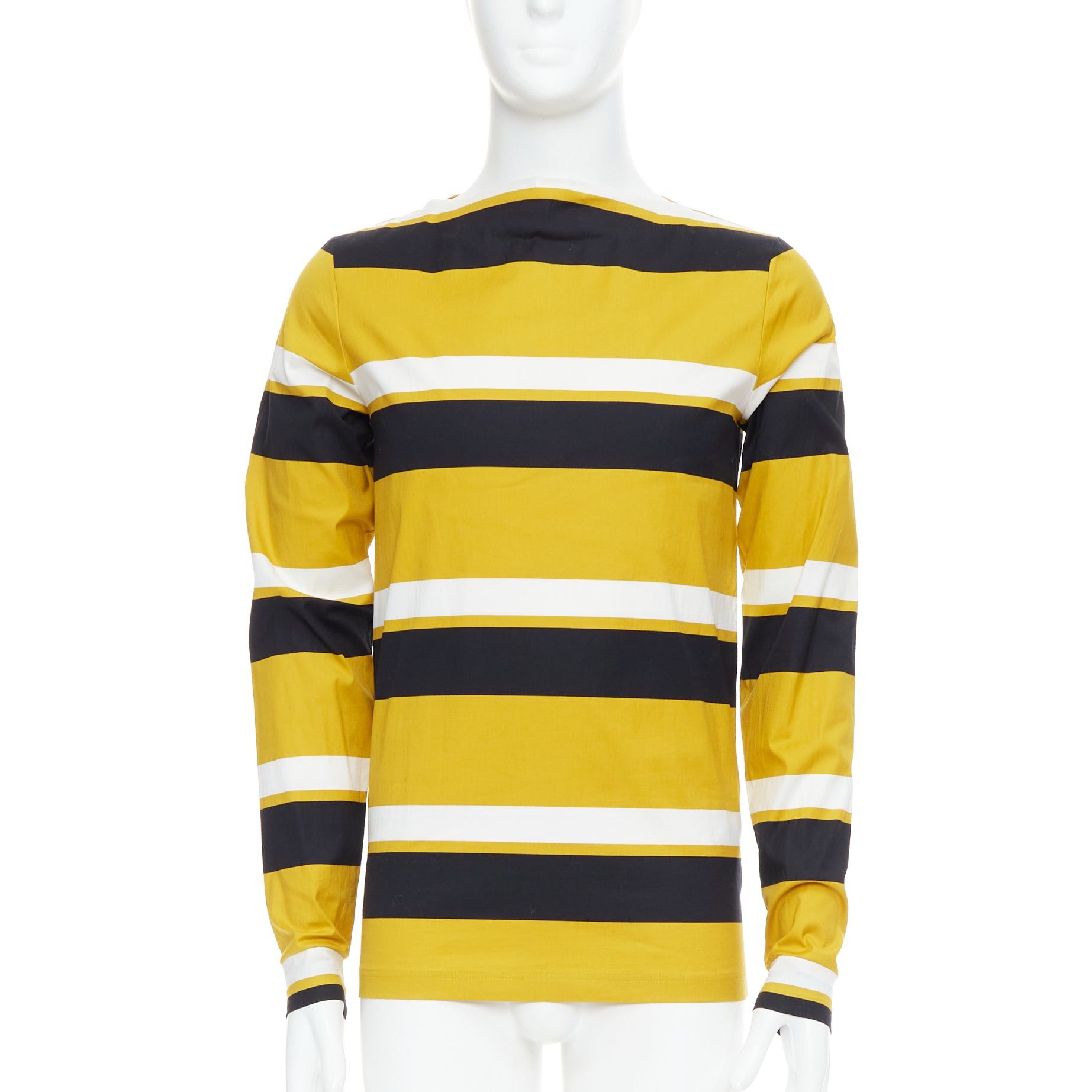 Prada PRADA 2011 Special Edition yellow black white stripe bateau neck sailor shirt S Size US S / EU 44-46 / 1 - 1 Thumbnail