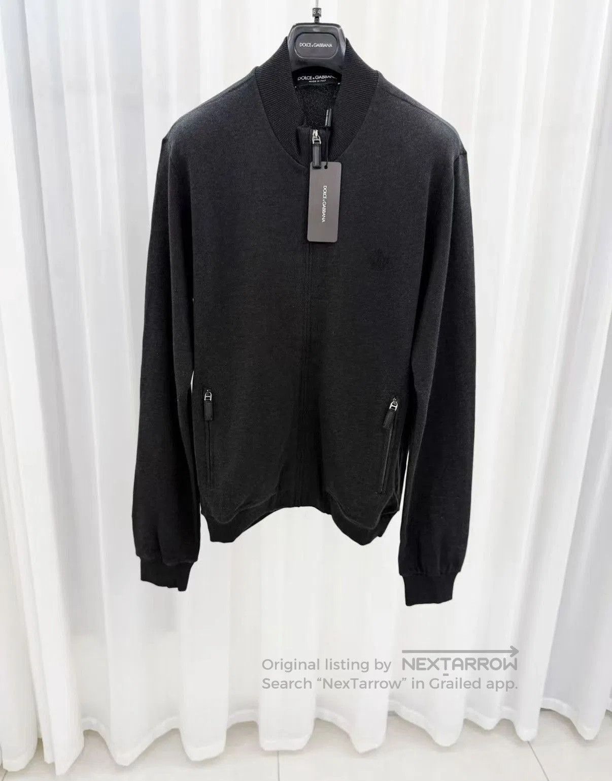 Dolce & Gabbana Gray Zip-Front Bomber Jacket Size M. Size US M / EU 48-50 / 2 - 1 Thumbnail