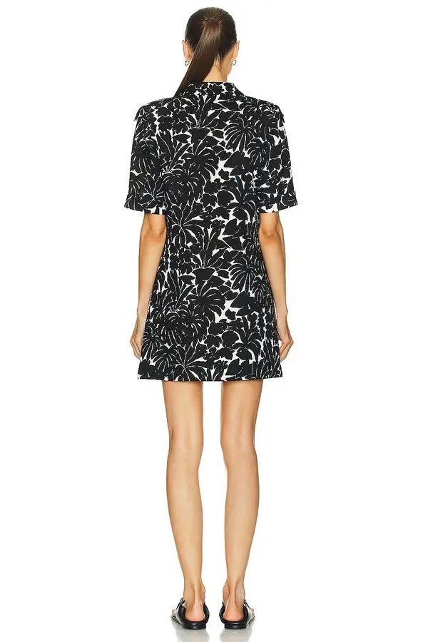 Saint Laurent Paris o1bcso1str1125 Shirt Dress In Linen Twill in Black Size XS / US 0-2 / IT 36-38 - 3 Thumbnail