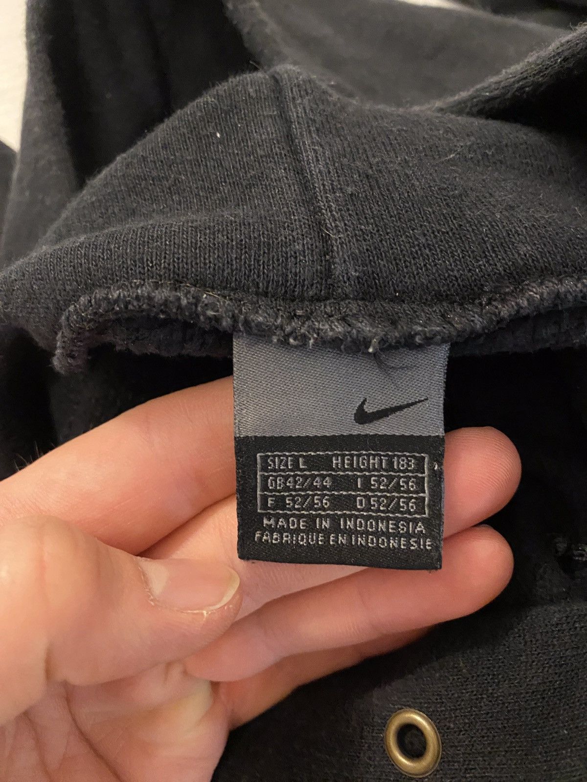 Nike × Vintage Vintage Nike Custom Center Swoosh Oversize Hoodie Y2K rare Size US L / EU 52-54 / 3 - 7 Thumbnail