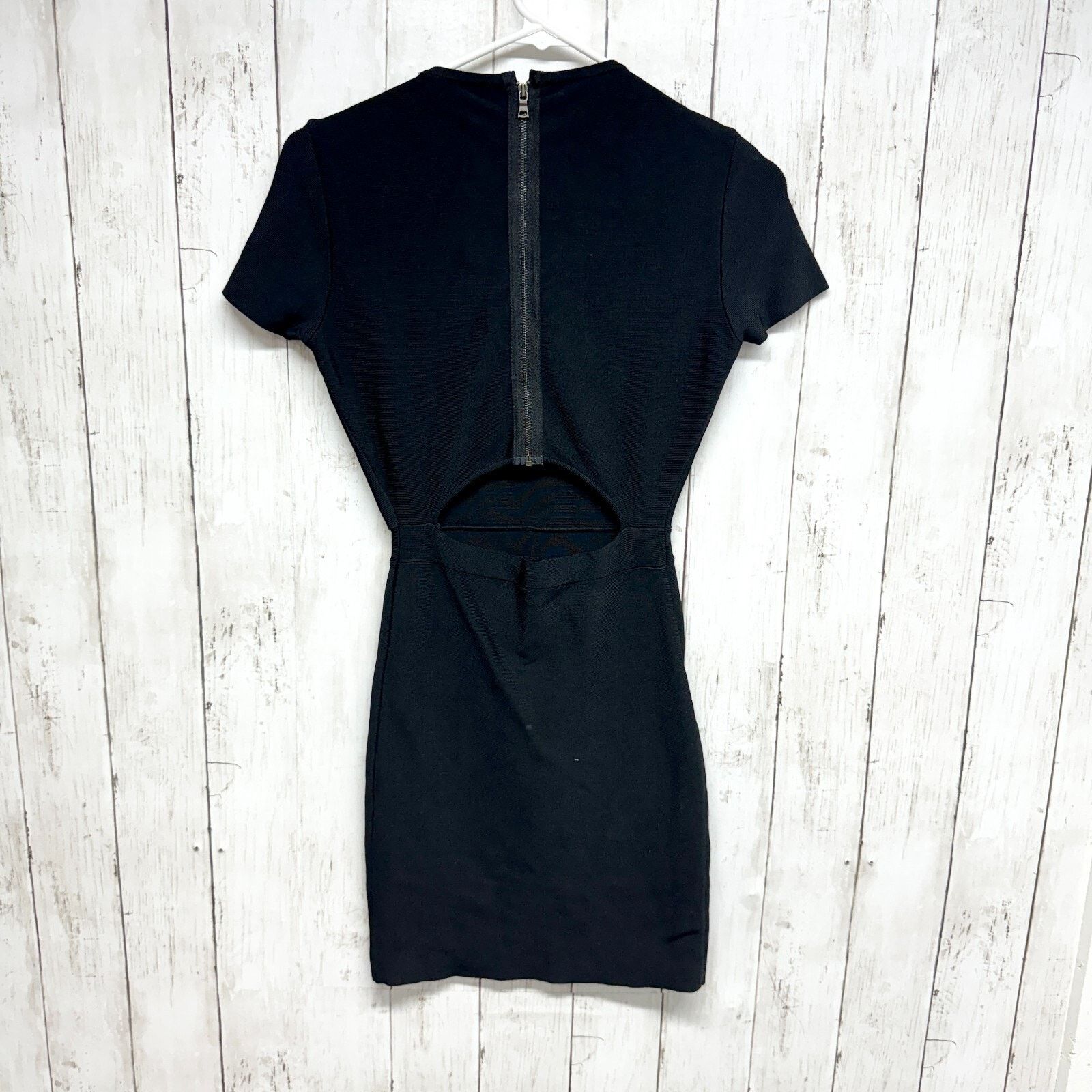 Bcbgmaxazria BCBGMAXAZRIA Dress Small Black Beaded Kaylen Bodycon Mini Size XS / US 0-2 / IT 36-38 - 4 Thumbnail