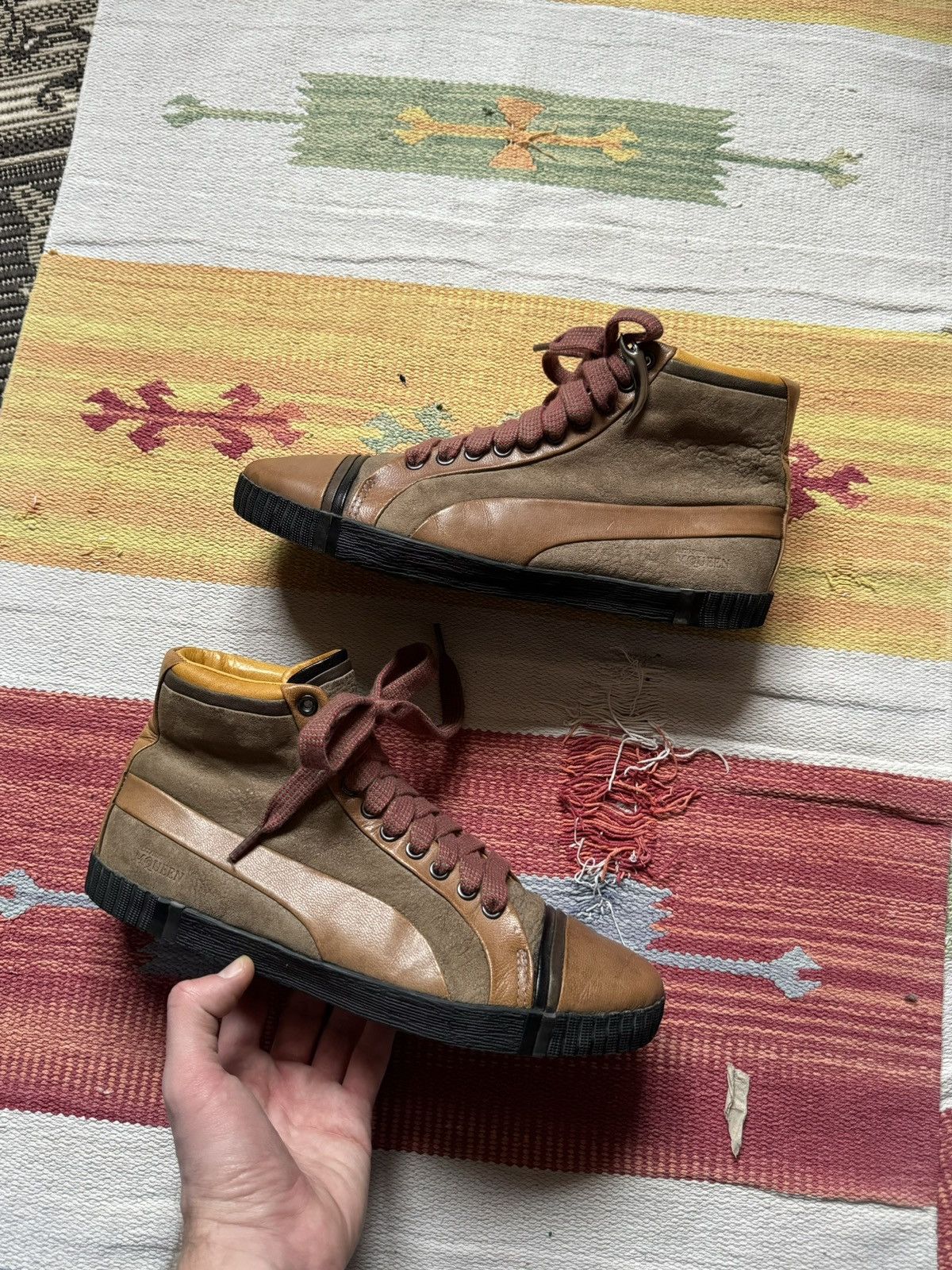 Alexander McQueen Puma Vintage Vintage Puma x Alexander McQueen y2k Brown Hi Leather Shoes Grailed