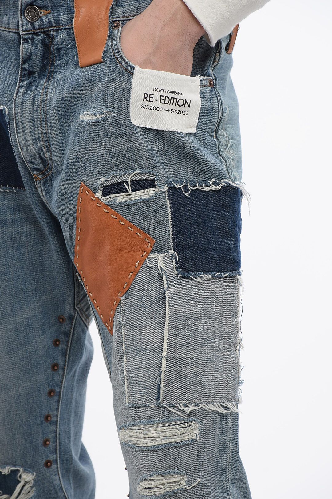Dolce & Gabbana og1mm0825 Re-Edition Patchwork Denims in Light Blue Size US 34 / EU 50 - 3 Thumbnail