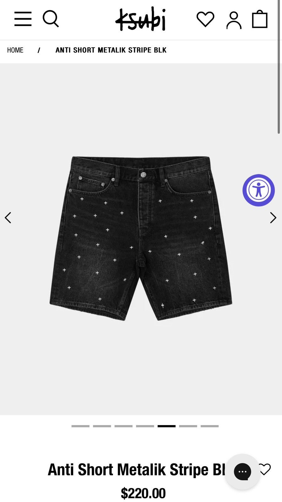 Ksubi Anti Short Metalik Stripe Blk Size US 42 / EU 58 - 10 Thumbnail