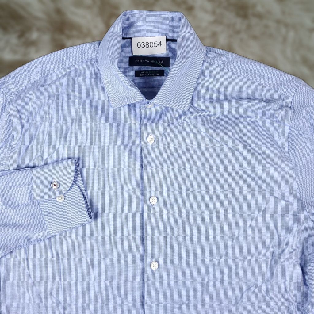 Tommy Hilfiger Tommy Hilfiger Blue Dress Shirt Mens 15.5 Long Sleeve Button Up Size 40R - 1 Thumbnail