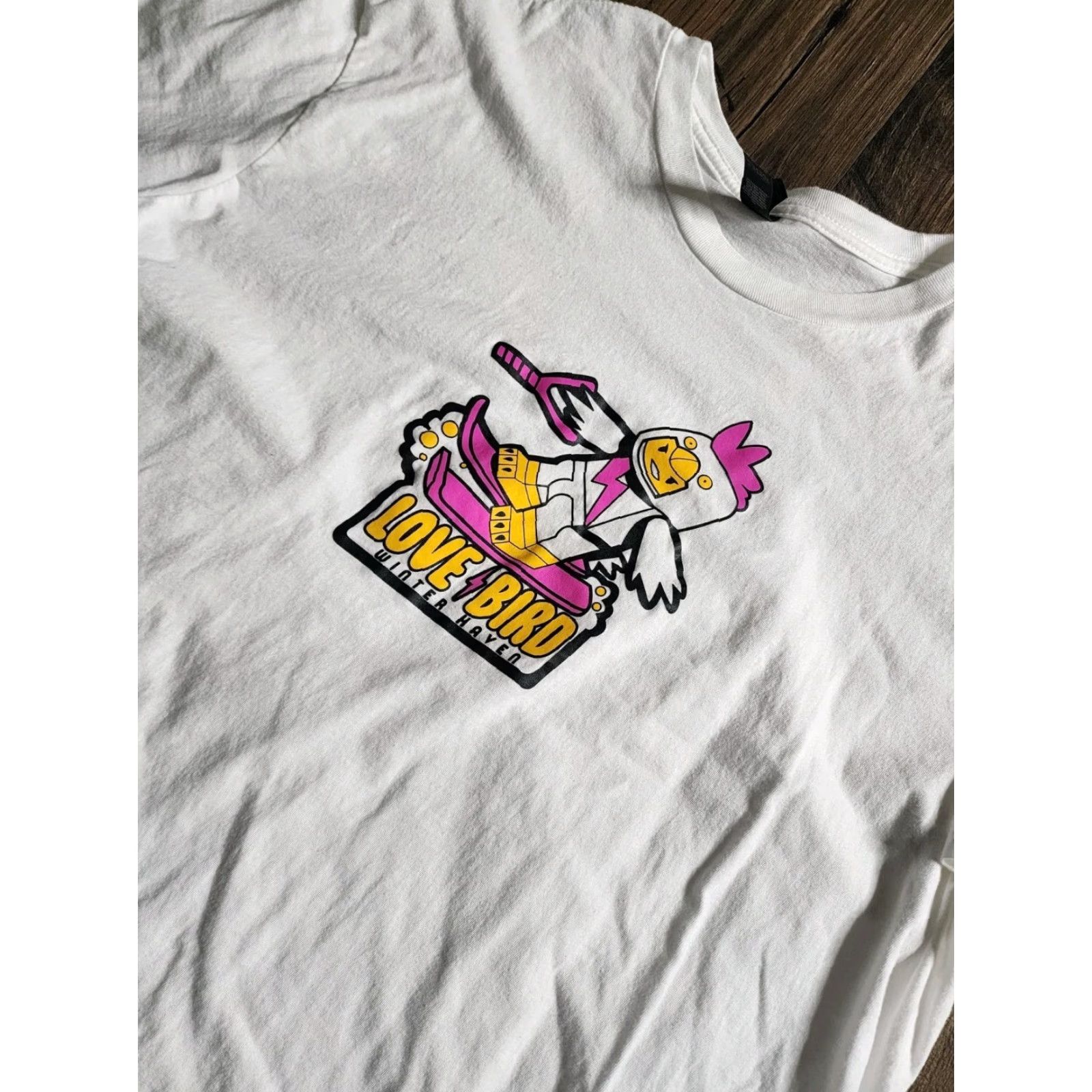 Anvil Mens XL Love Bird Almost Famous Chicken Water Ski Winter Haven FL Funny T Shirt Size US XL / EU 56 / 4 - 2 Thumbnail