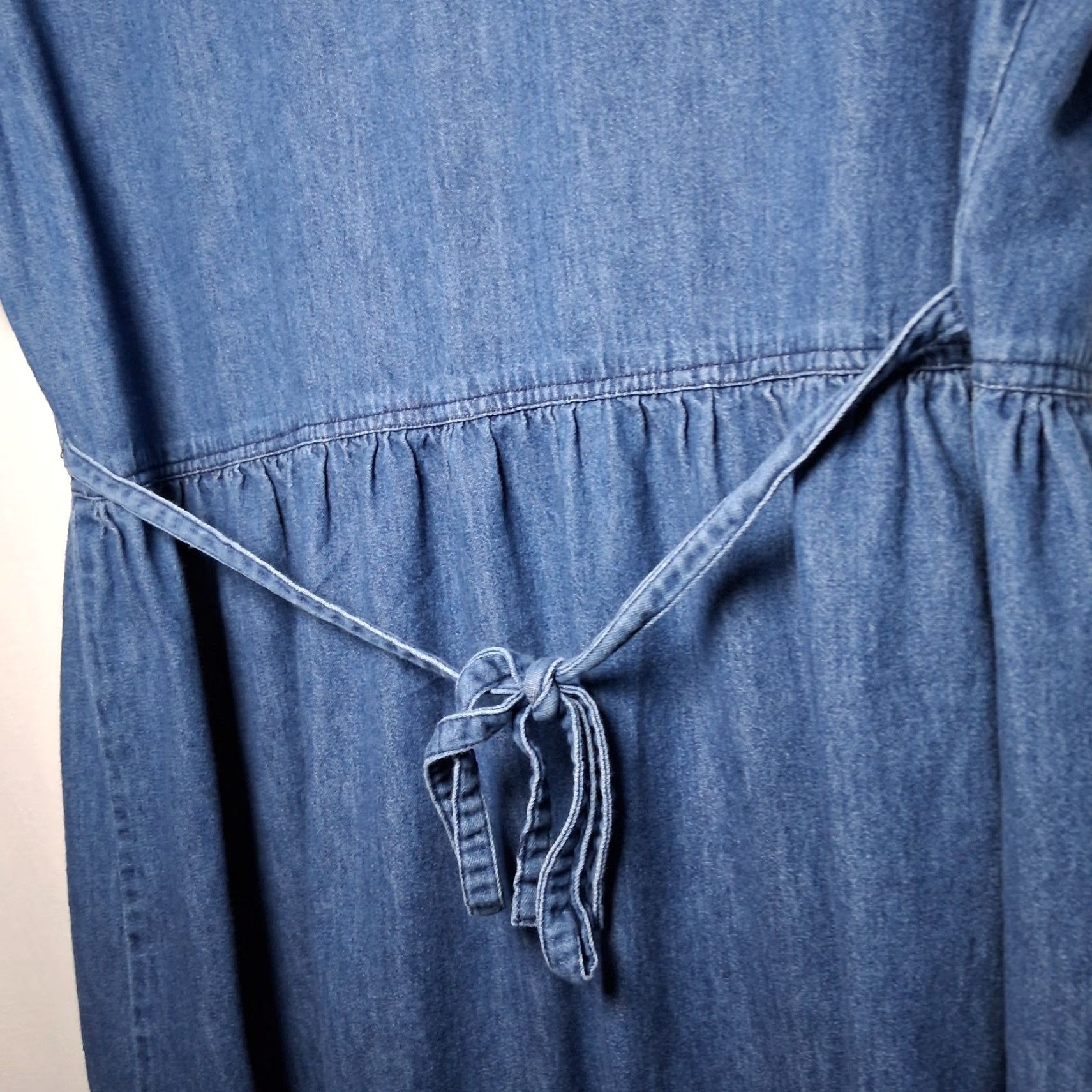 Vintage VINTAGE Pink Rose Shirt Dress 16P Petite Blue Chambray Denim Hot Air Balloon Casual Womens Size XXL / US 16-18 / IT 52-54 - 7 Thumbnail