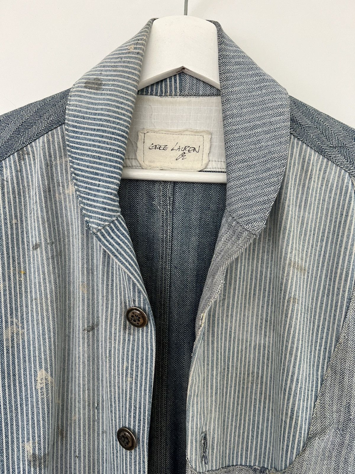 Greg Lauren Greg Lauren Denim Engineer Herringbone Shawl Boxy Jacket Size US S / EU 44-46 / 1 - 2 Thumbnail
