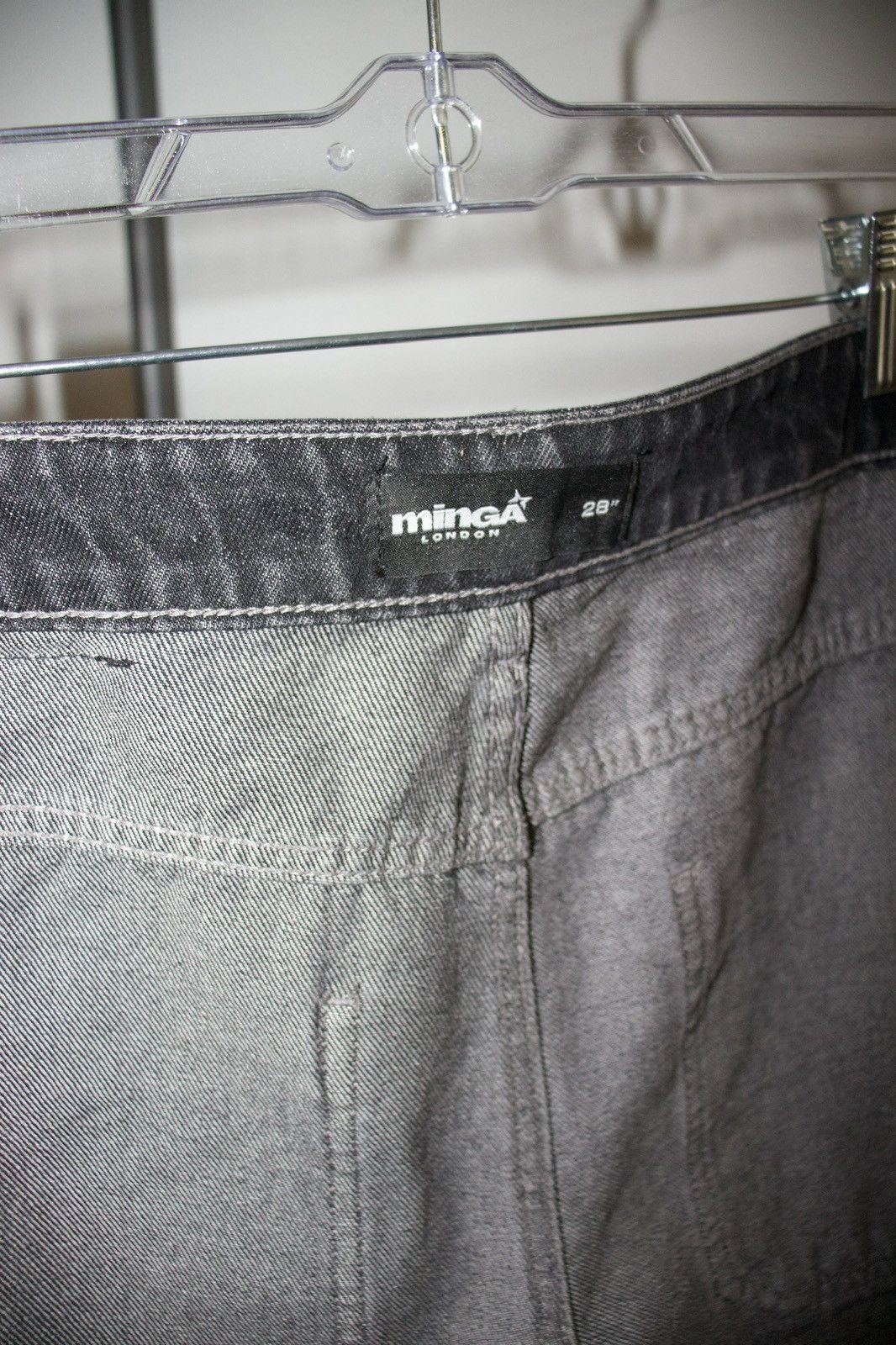 Japanese Brand MINGA LONDON CRUSH BLACK BAGGY FLARE JEANS Size US 28 / EU 44 - 8 Thumbnail