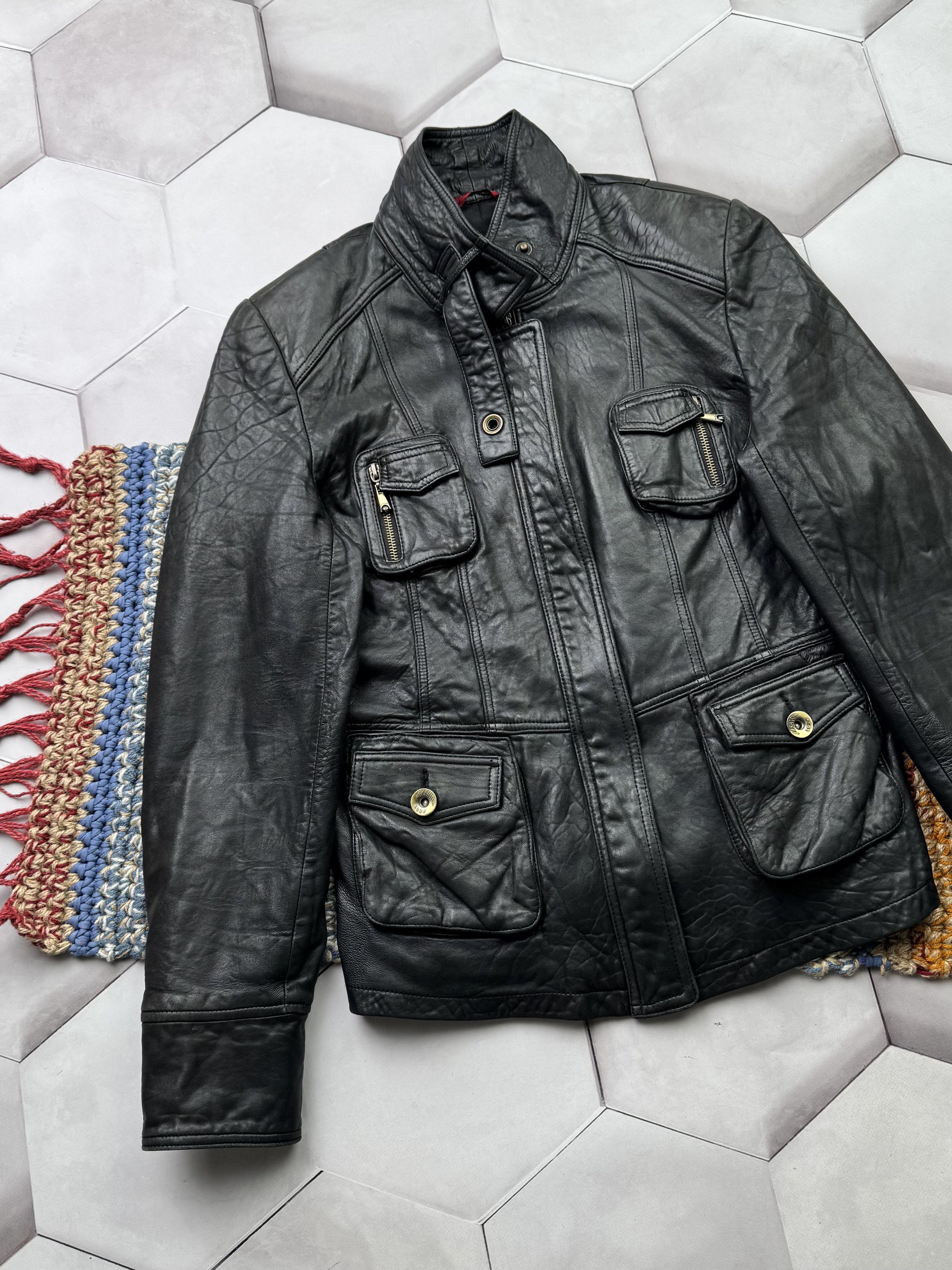 Japanese Brand Vintage Leather Cropped Jacket (E4) Size L / US 10 / IT 46 - 2 Thumbnail