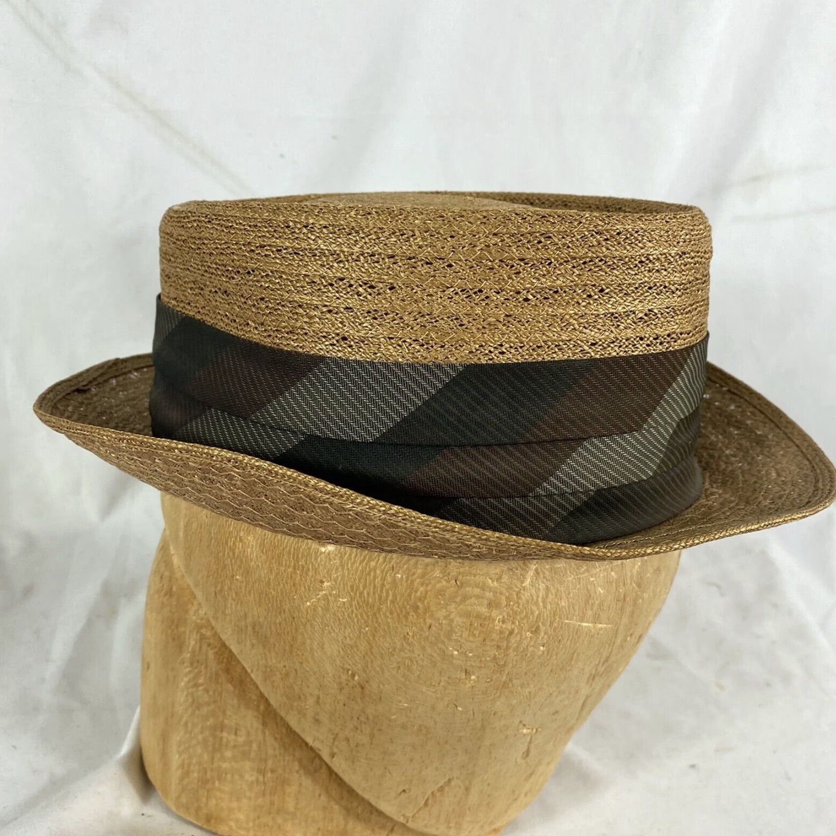 Vintage VINTAGE Near Mint Italian Straw Porkpie Hat Size 7 Size ONE SIZE - 4 Thumbnail