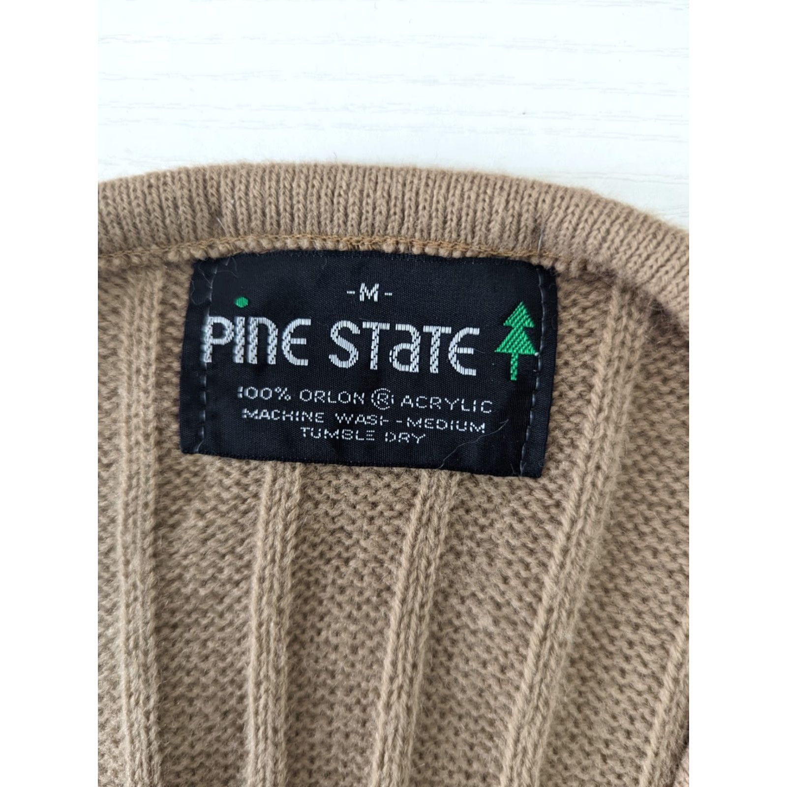 Vintage VINTAGE Pine State Sweater Vest Women’s Medium Ribbed Beige 80s 10/12 V1J Size M / US 6-8 / IT 42-44 - 3 Thumbnail