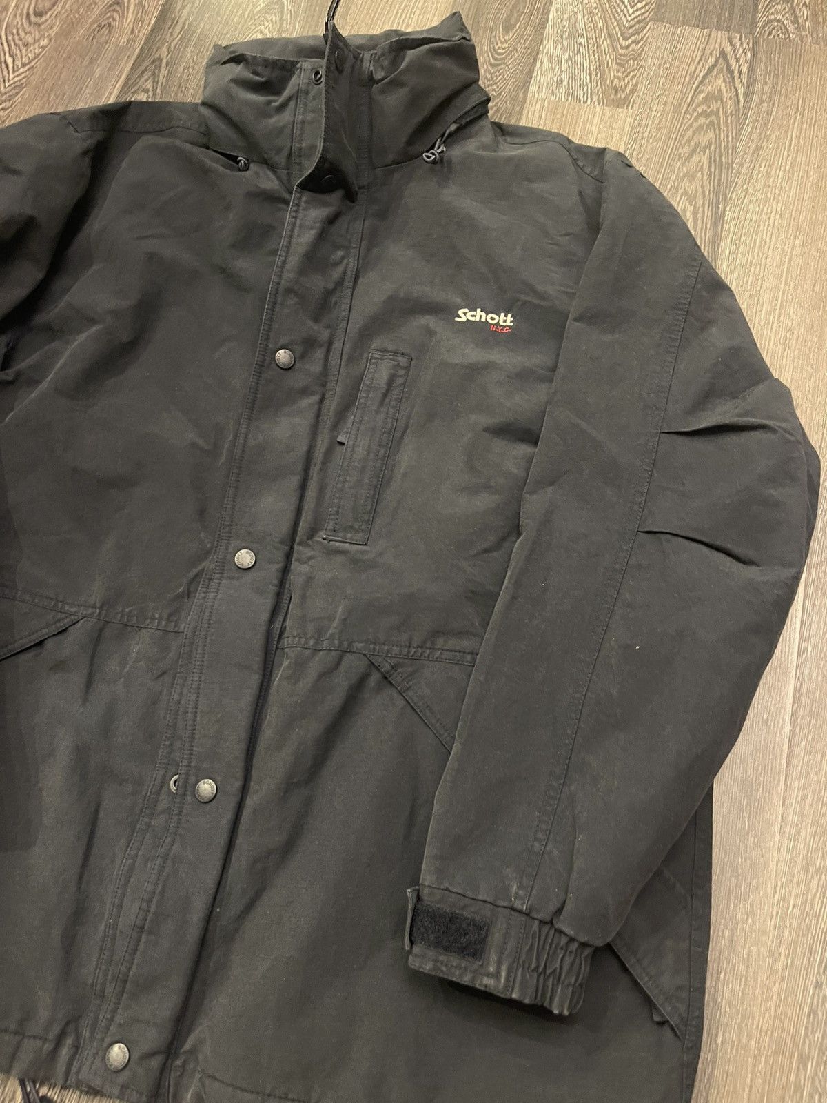 Schott Schott NYC Black Jacket XL – Classic Zip-Up Lightweight Coat Size US XL / EU 56 / 4 - 4 Thumbnail