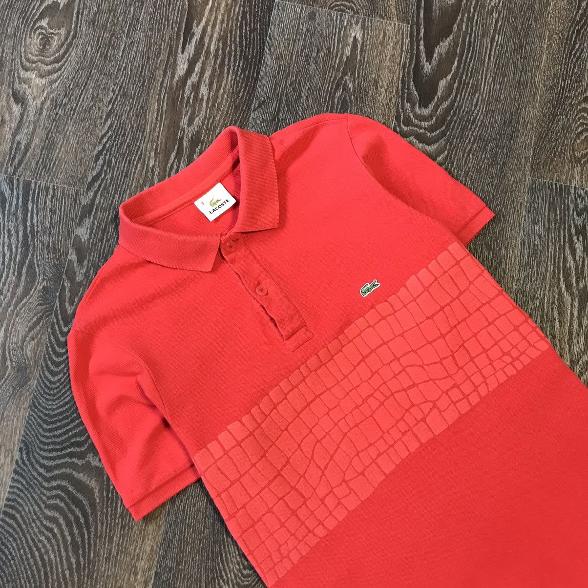Lacoste Lacoste monogram polo shirt size M/S rare Red Size US M / EU 48-50 / 2 - 2 Thumbnail