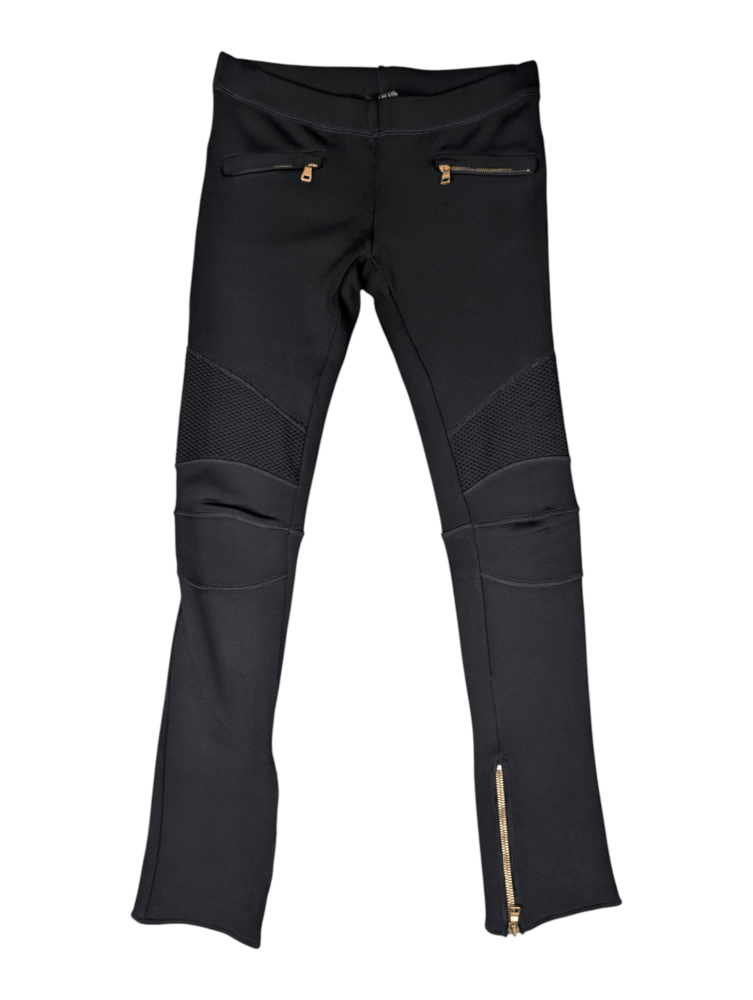 Balmain Balmain Black Stretched Pants With Knee Pads Size 27" / US 4 / IT 40 - 1 Thumbnail