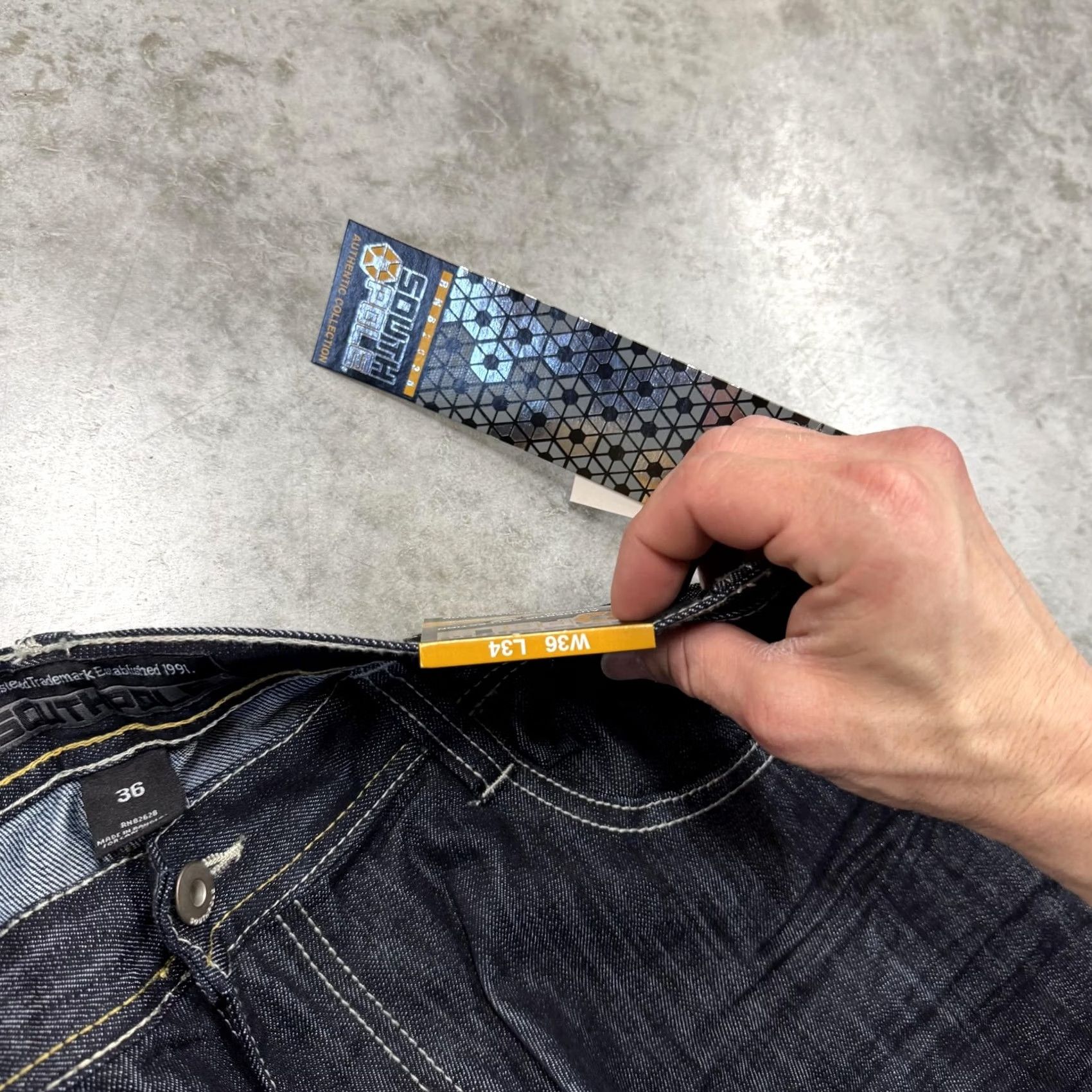 Southpole Southpole Jeans Mens 36x34 Blue Rinse Indigo Slim Straight Denim Pants Size US 36 / EU 52 - 6 Thumbnail