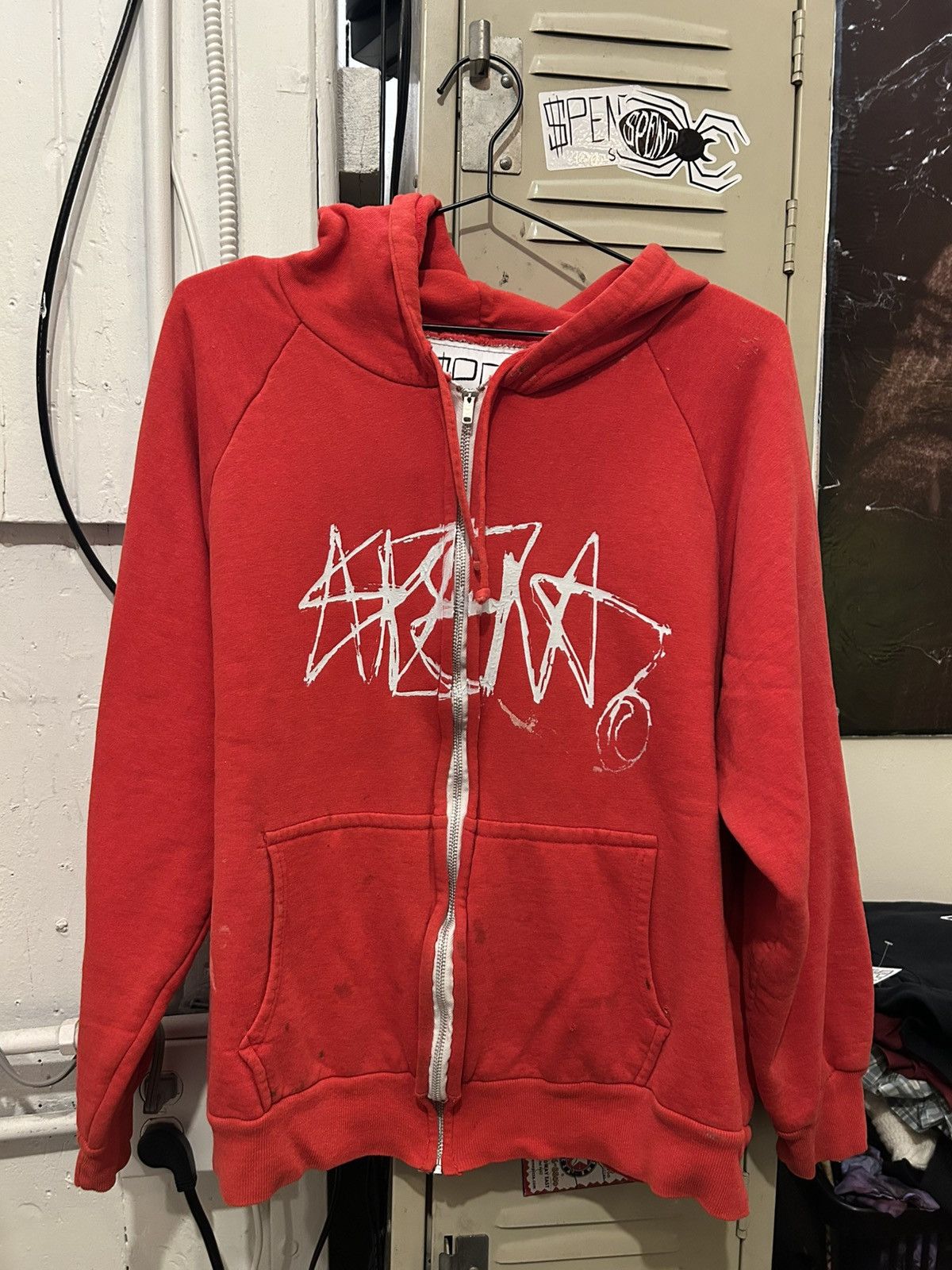 Vintage Red Thermal Lined $pent zip up hoodie Size US M / EU 48-50 / 2 - 2 Thumbnail