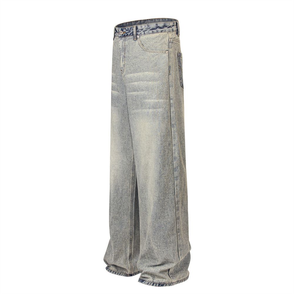 Japanese Brand × Vintage American washed men's loose distressed casual straight jeans Size US 32 / EU 48 - 2 Thumbnail