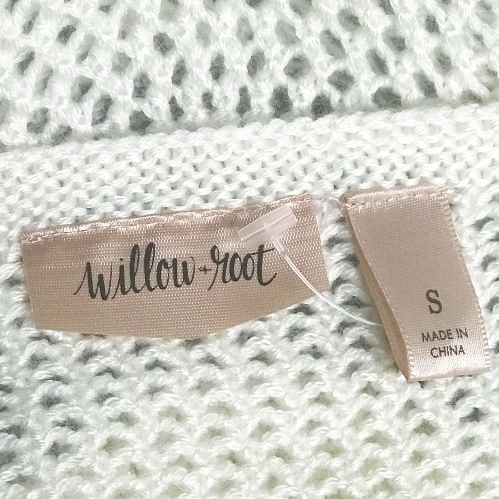 Vintage Buckle Willow & Root Women Gray/White Wavy Striped Open Weave Knit Sweater S Size S / US 4 / IT 40 - 2 Thumbnail