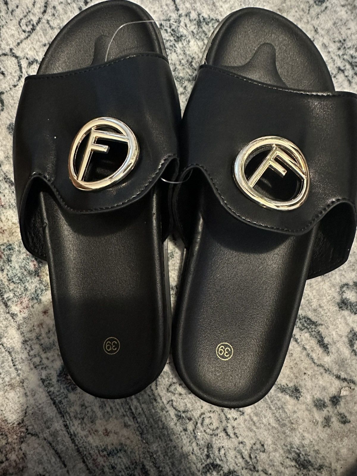Prada Black Designer Slide Sandals Size US 9 / IT 39 - 1 Thumbnail