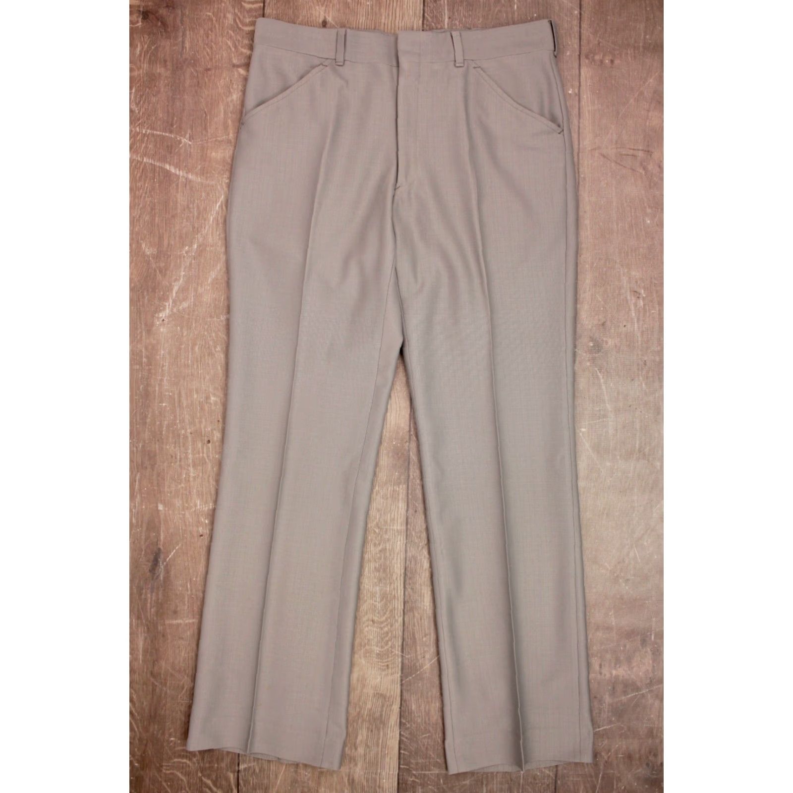 Vintage VINTAGE Mens VTG 70s 2 PC Grey Polyester Suit Sz M 1970s Size 40R - 7 Thumbnail