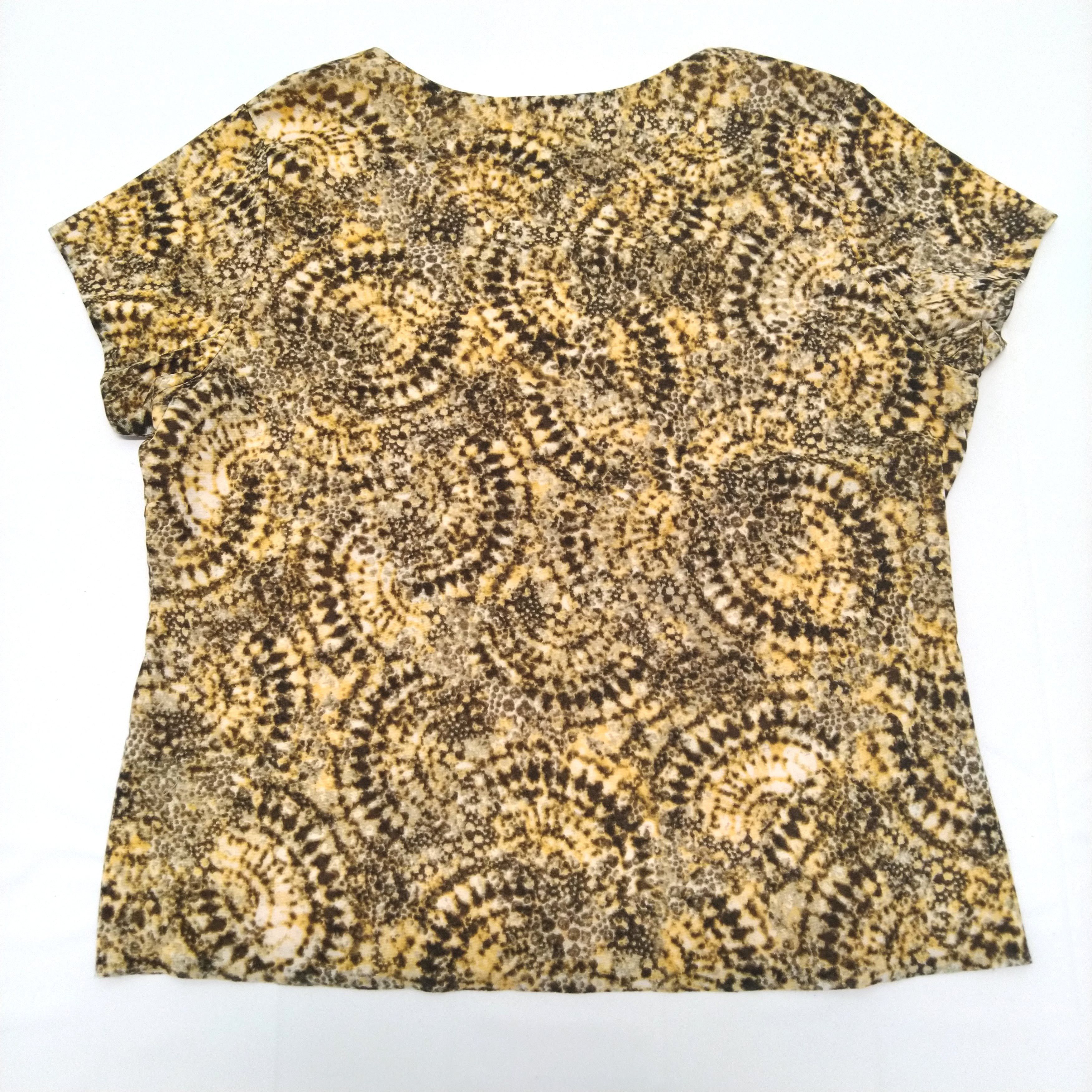 Vintage Tanjay Petites PL Short Sleeve V Neck Summer Top Blouse Size M / US 6-8 / IT 42-44 - 2 Thumbnail
