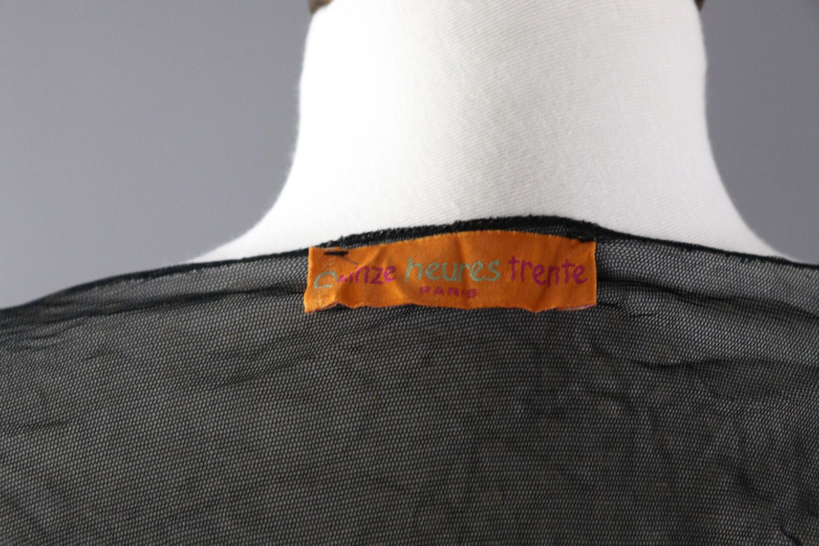 Designer Ladies Quinze Heures Trente Mesh Draped Top Cape Cardigan Size M / US 6-8 / IT 42-44 - 7 Thumbnail