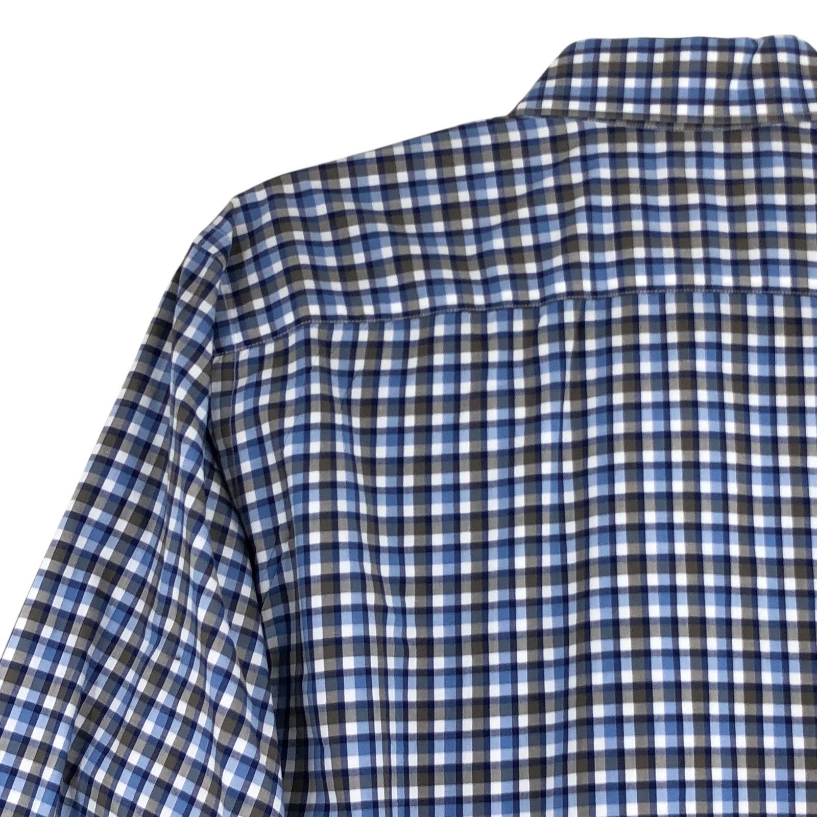Canali Canali Size L Shirt Casual Button Down Plaid Check Blue Gray Size US L / EU 52-54 / 3 - 13 Thumbnail