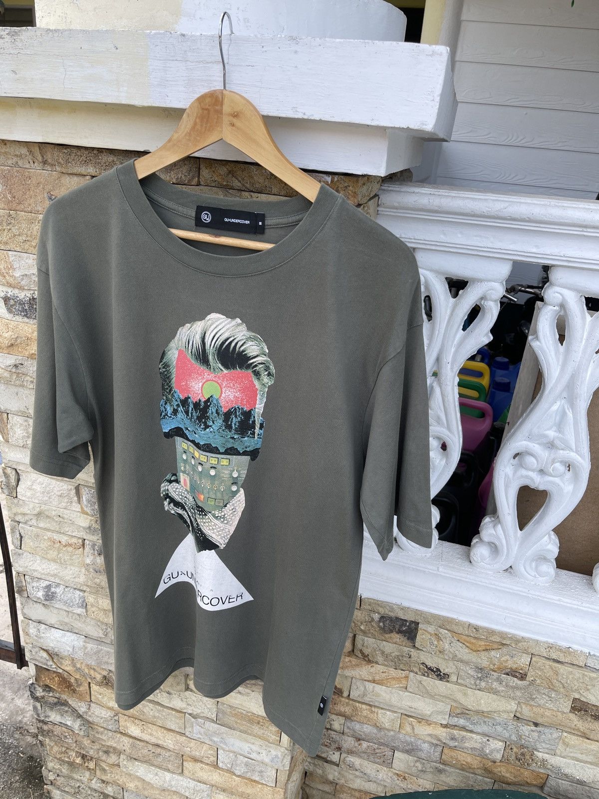 GU Rare🔥Undercover X Gu Army Green Tee Size US L / EU 52-54 / 3 - 3 Thumbnail