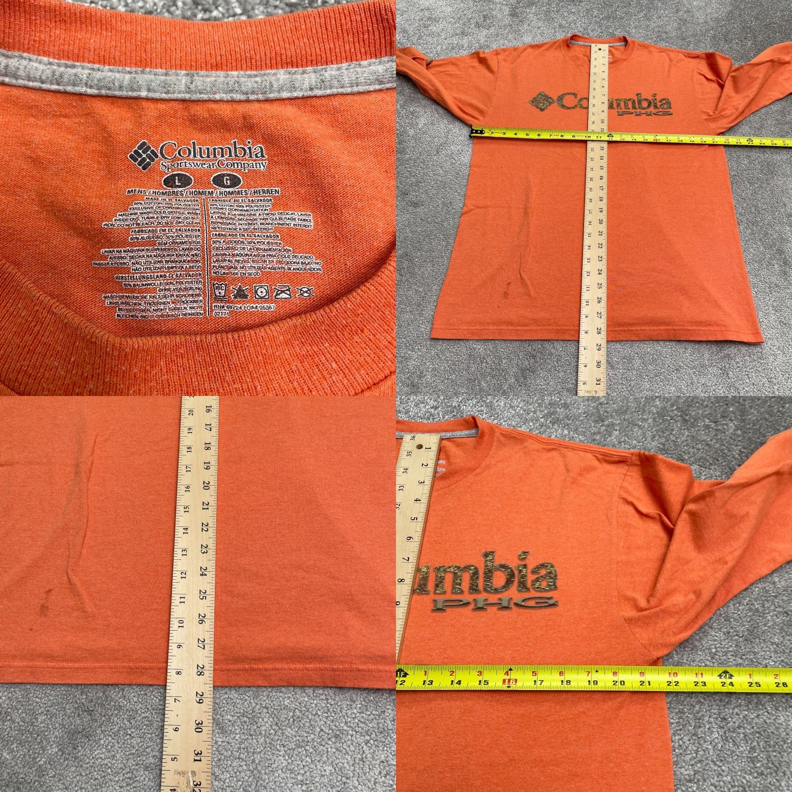 Vintage Columbia Shirt Mens Large Orange Long Sleeve Cotton Pullover Graphic PHG Sports Hunting Casual Outdoor Size US L / EU 52-54 / 3 - 8 Thumbnail