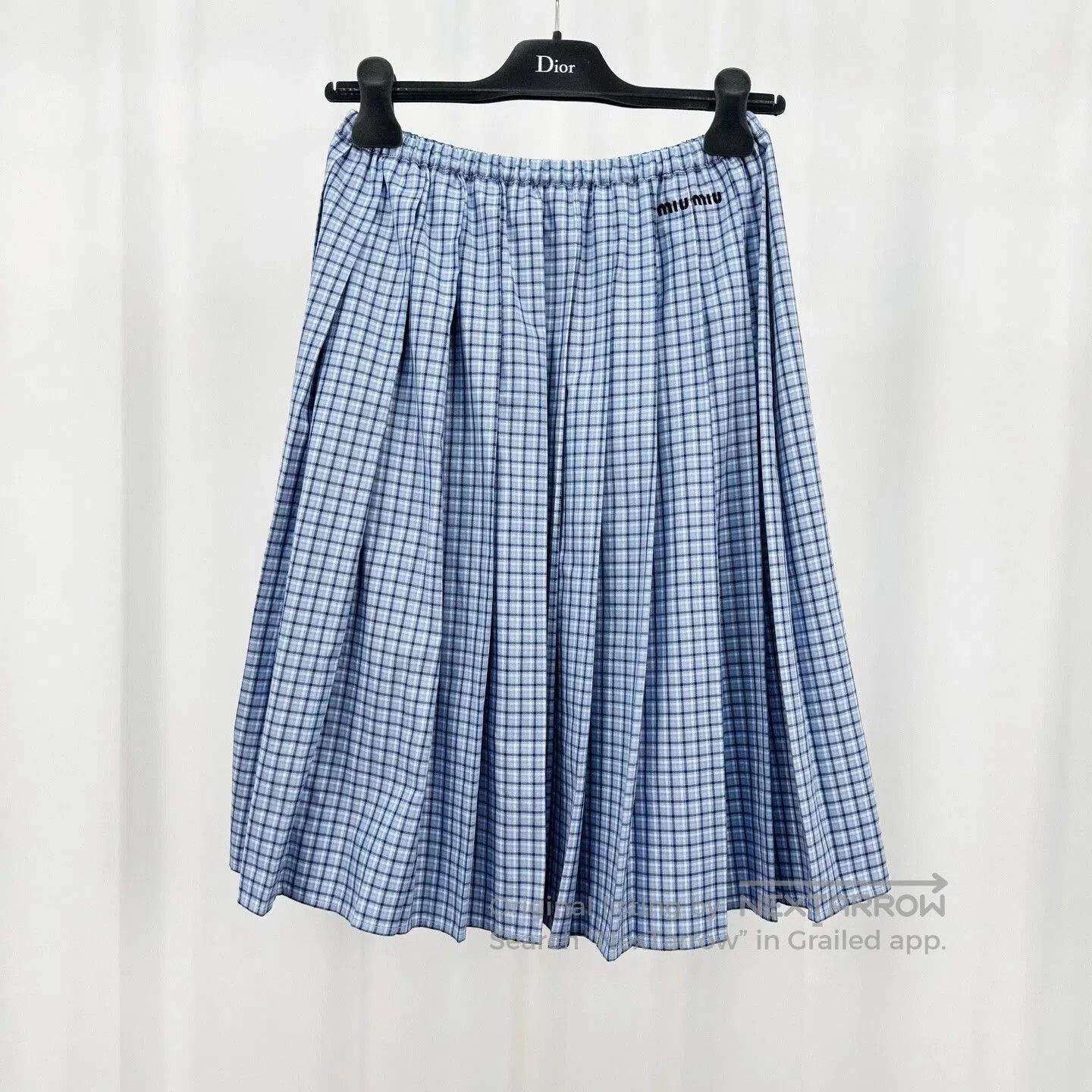 Miu Miu Miu Miu Blue Check Pleated Skirt. Size 37" - 1 Thumbnail