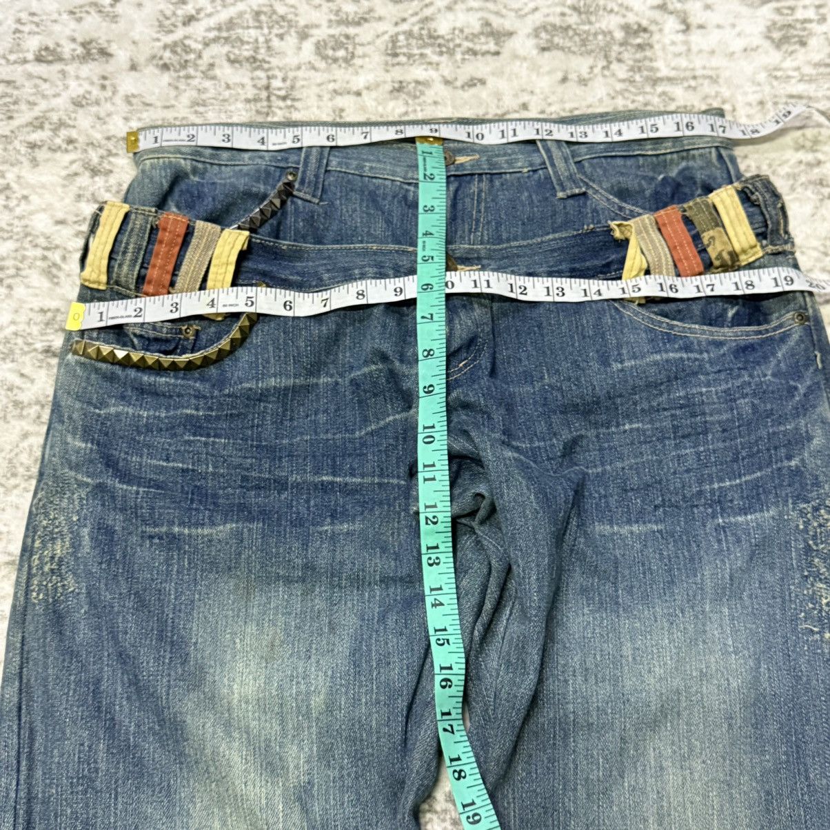 Hysteric Glamour Gumu International Japan Studded Pocket Double Waist Jeans Size US 33 - 8 Thumbnail