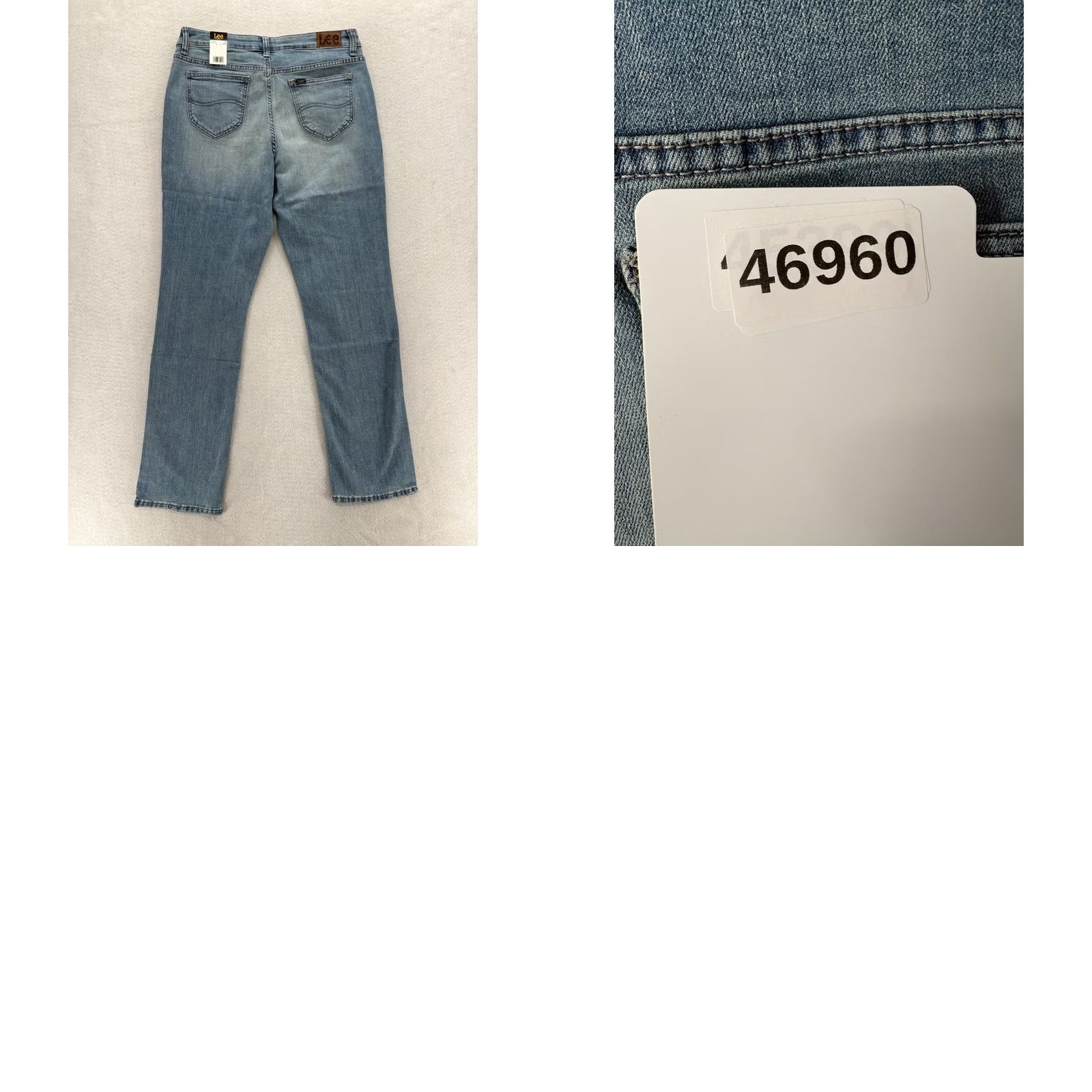 Lee Lee Jeans Womens 12 Tall Blue Light Wash Straight Mid Rise Stretch Denim NWT Size 34" / US 12 / IT 48 - 9 Thumbnail