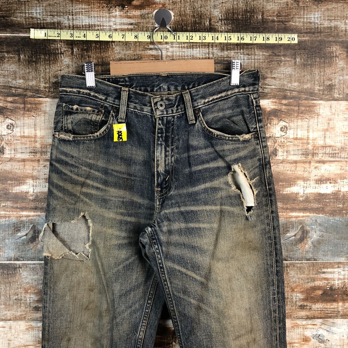 Levi's 503 Levis Blue ripped distressed Denim jeans #A2615 Size US 30 / EU 46 - 4 Thumbnail