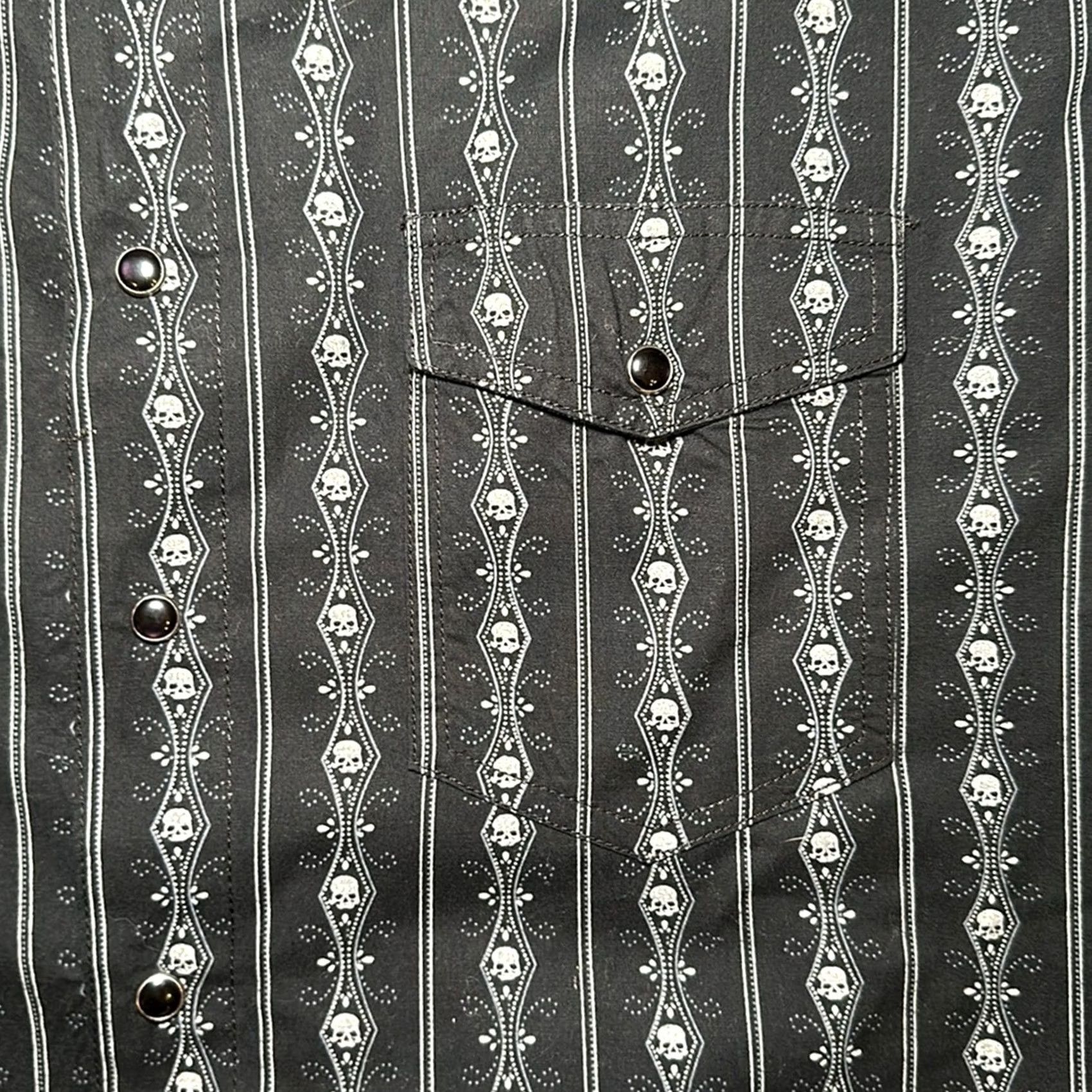 Scully Scully Striped Long Sleeve Pearl Snap Button-Up 2XL Men Black Gray Cotton Shirt Size US XXL / EU 58 / 5 - 6 Thumbnail