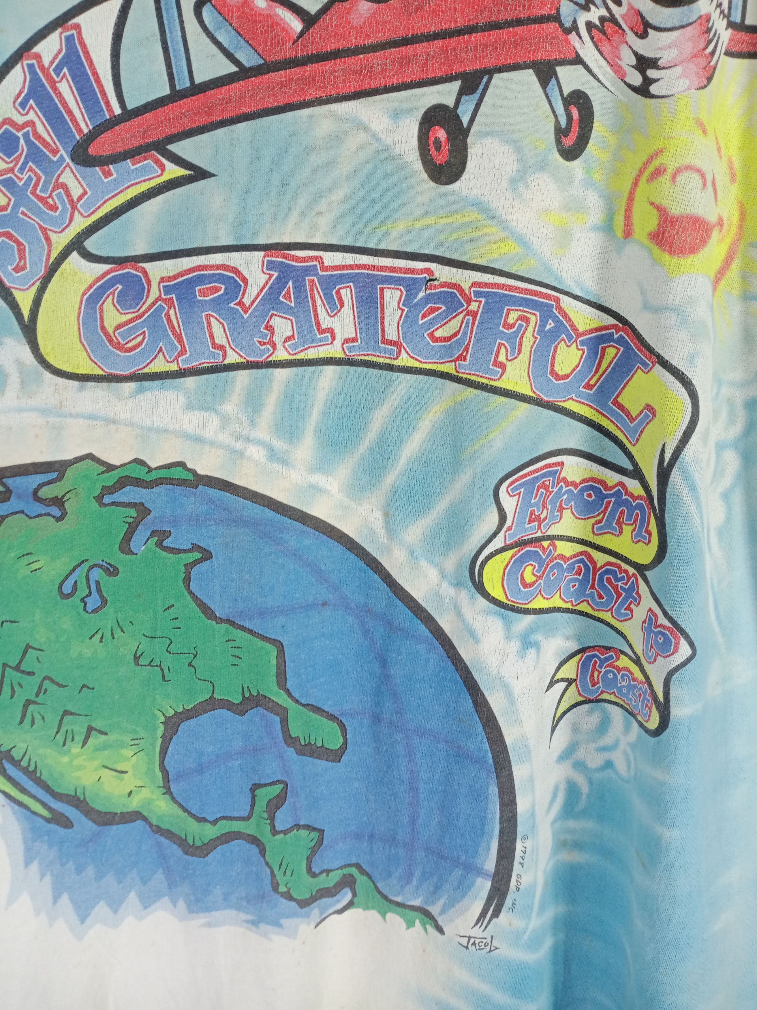 Grateful Dead × Liquid Blue Very Rare Vintage 90s Grateful Dead Band Distressed Tshirt Size US XL / EU 56 / 4 - 9 Thumbnail