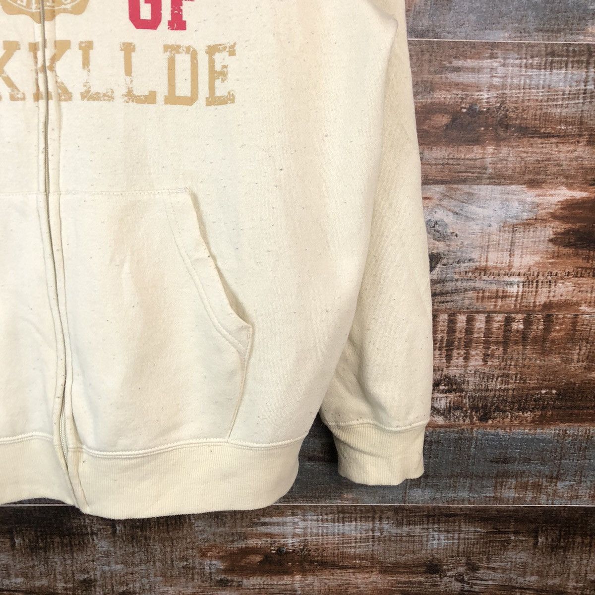 Japanese Brand The First Wave Crem Hoodie sweater #A2038 Size US L / EU 52-54 / 3 - 8 Thumbnail