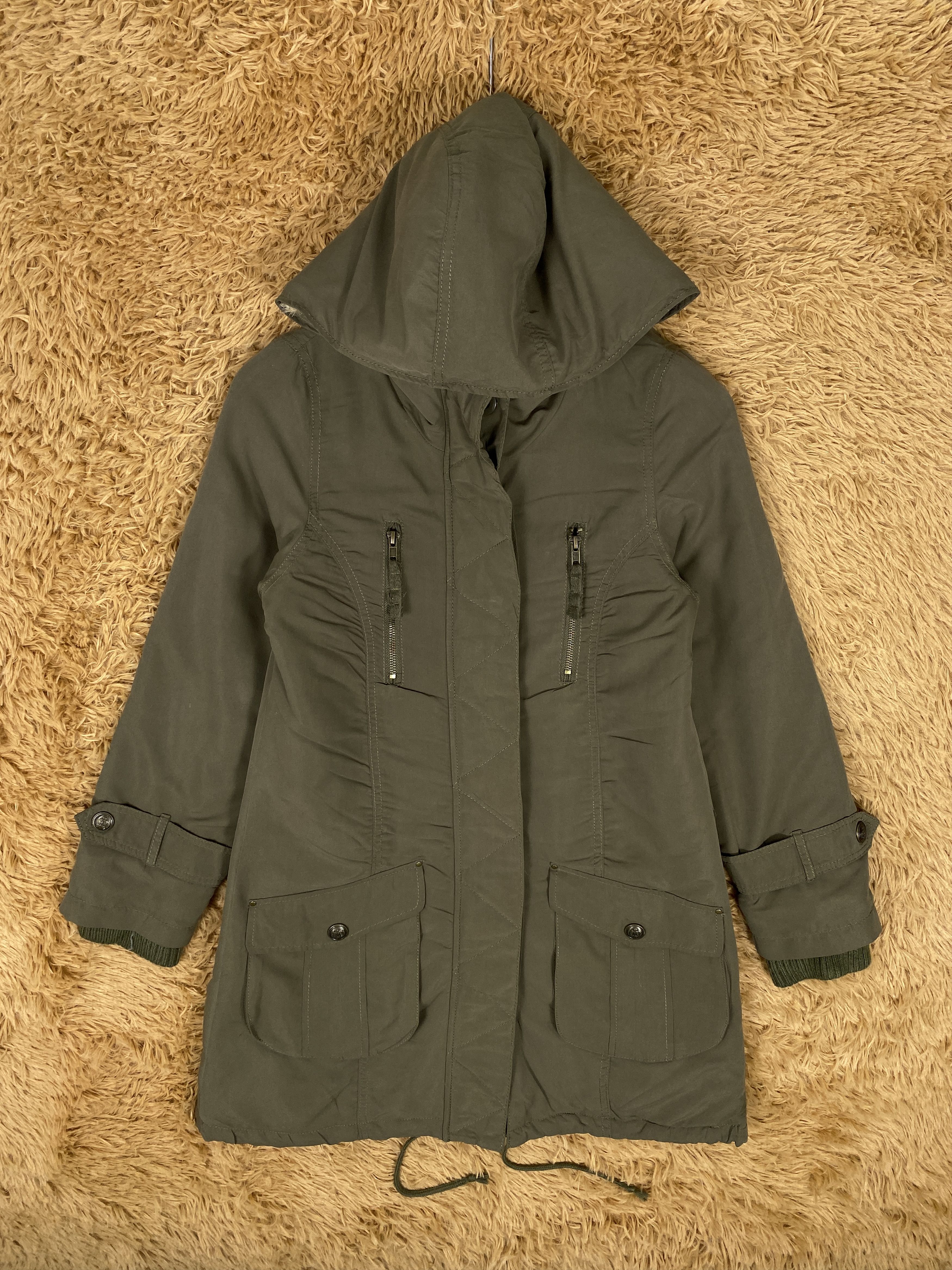 Vintage Japanese Brand Hoodie Quilted Lining Parkas J2341