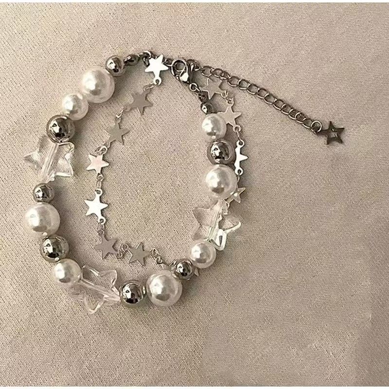 Jewelry × Vintage Pearl Star Beaded Bracelet Size ONE SIZE - 1 Thumbnail