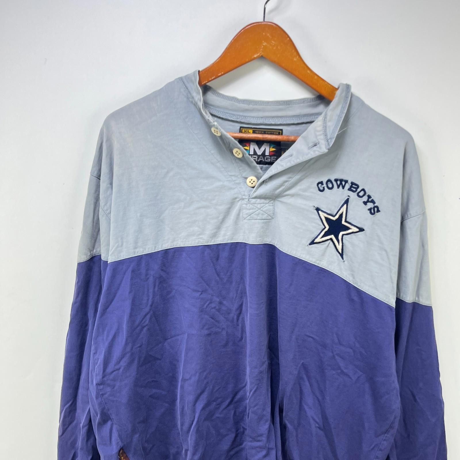 Other Vintage 90s Dallas Cowboys NFL Henley Shirt XL Navy Size ONE SIZE - 2 Thumbnail