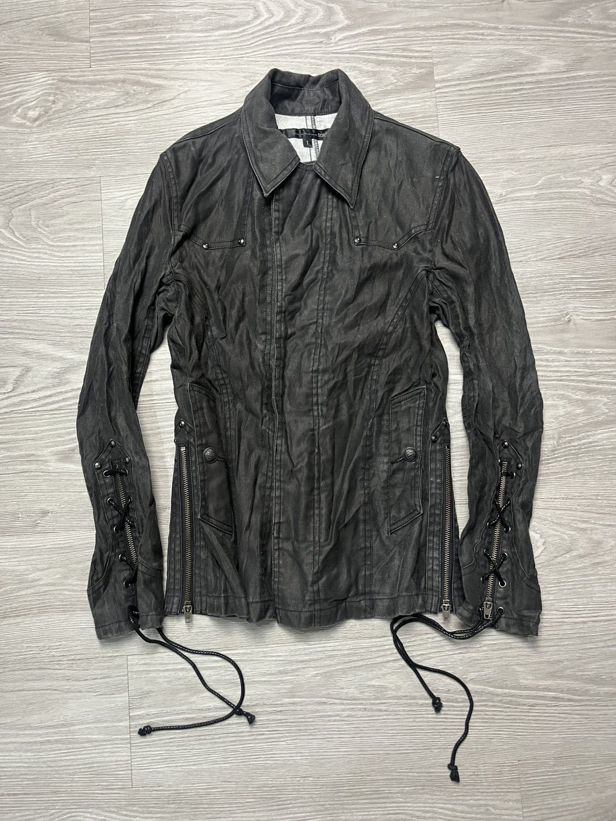 Japanese Brand Y2k Schlussel 14th addiction lgb style waxed Jacket Size M / US 6-8 / IT 42-44 - 1 Thumbnail