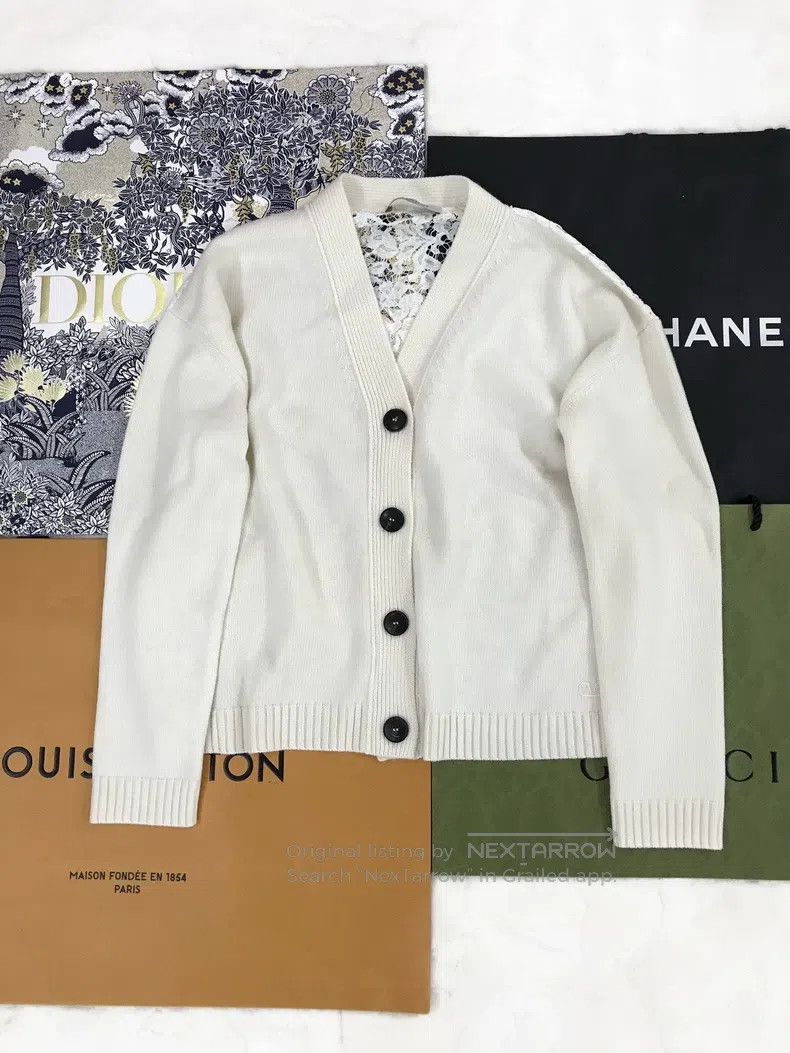 Valentino Valentino Lace wool cardigan coat Size L / US 10 / IT 46 - 2 Thumbnail