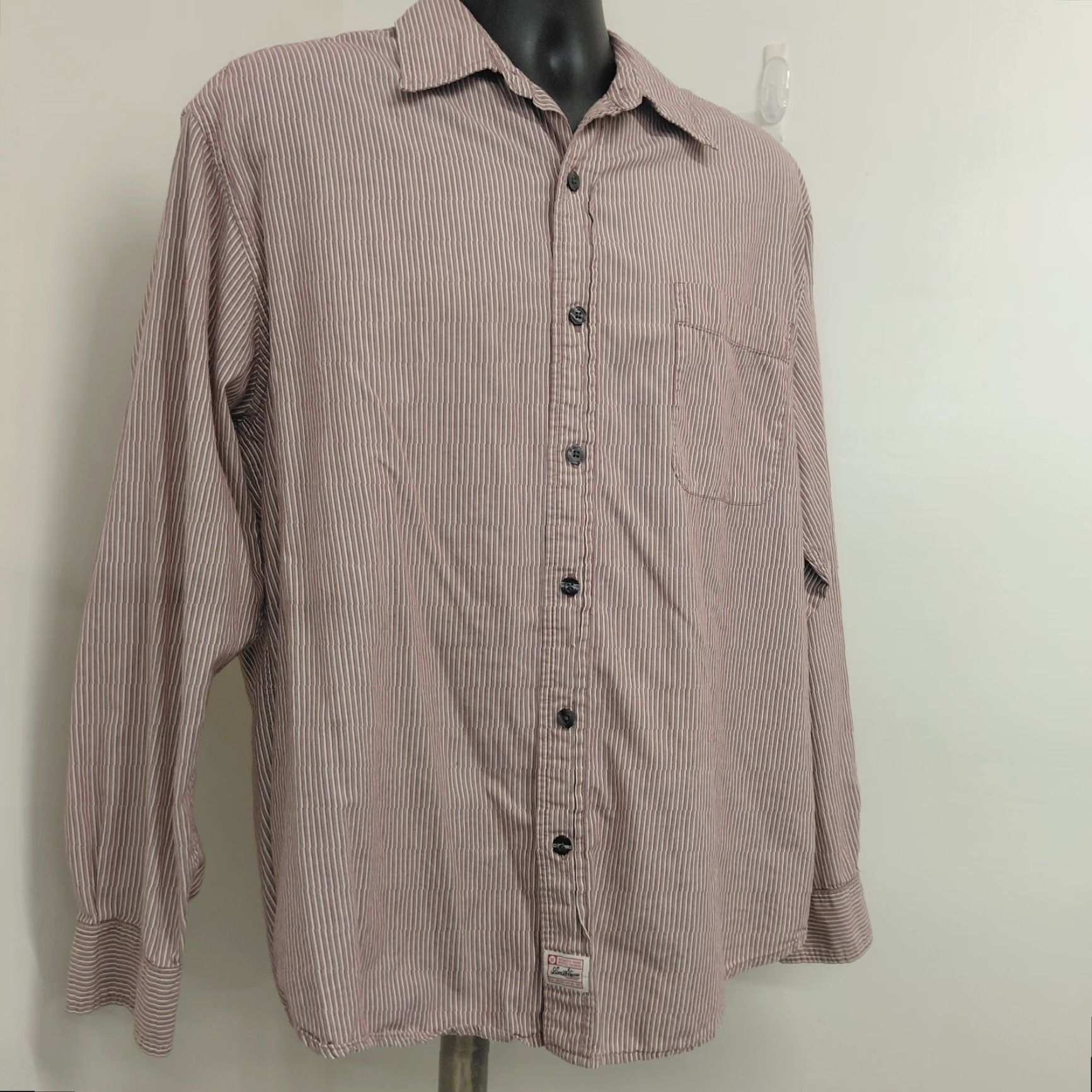Levi's Levi’s Shirt Men’s L Burgundy & Ivory Long Sleeve Button-Up Casual, Workwear, Travel Size US L / EU 52-54 / 3 - 3 Thumbnail