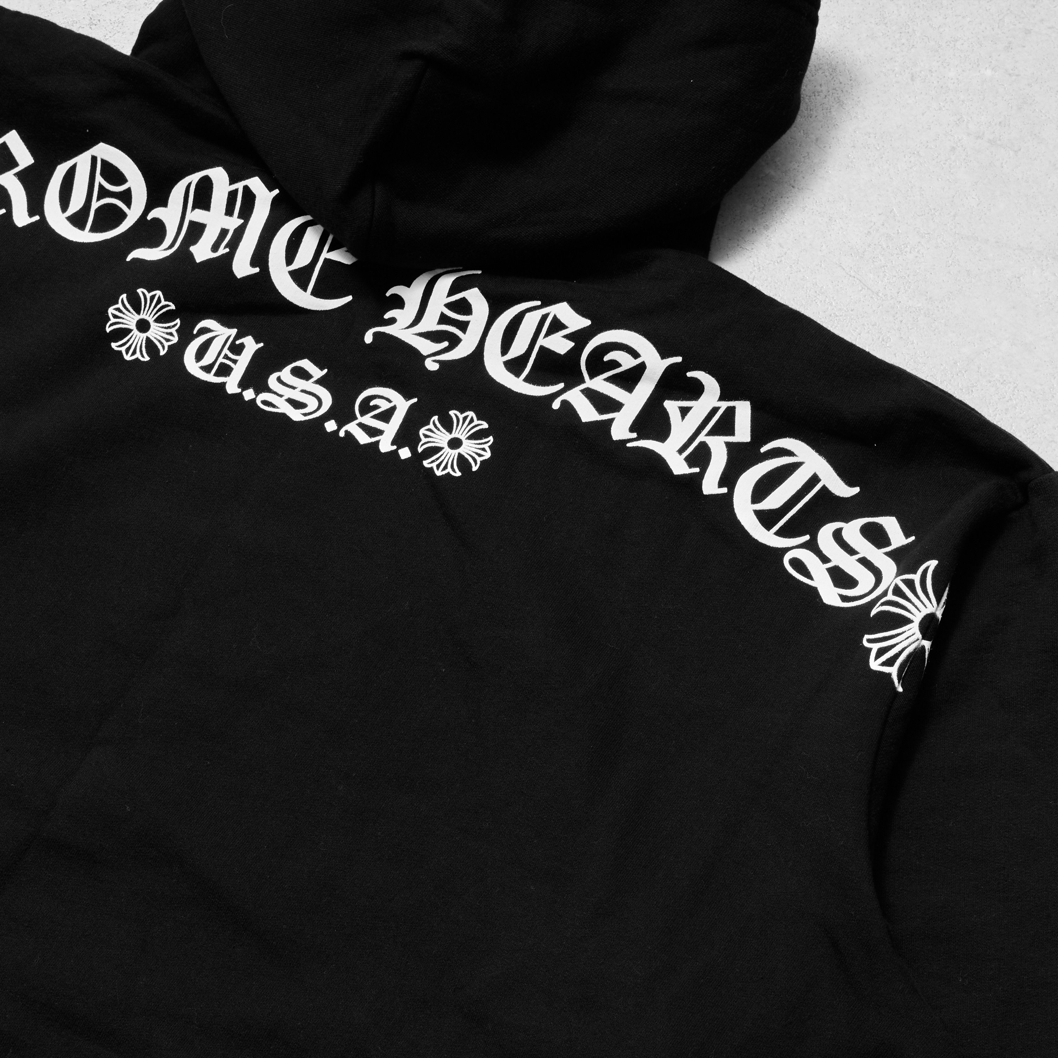 Chrome Hearts CHROME HEARTS USA Script Logo Black Pullover Hoodie Size US XXL / EU 58 / 5 - 7 Thumbnail