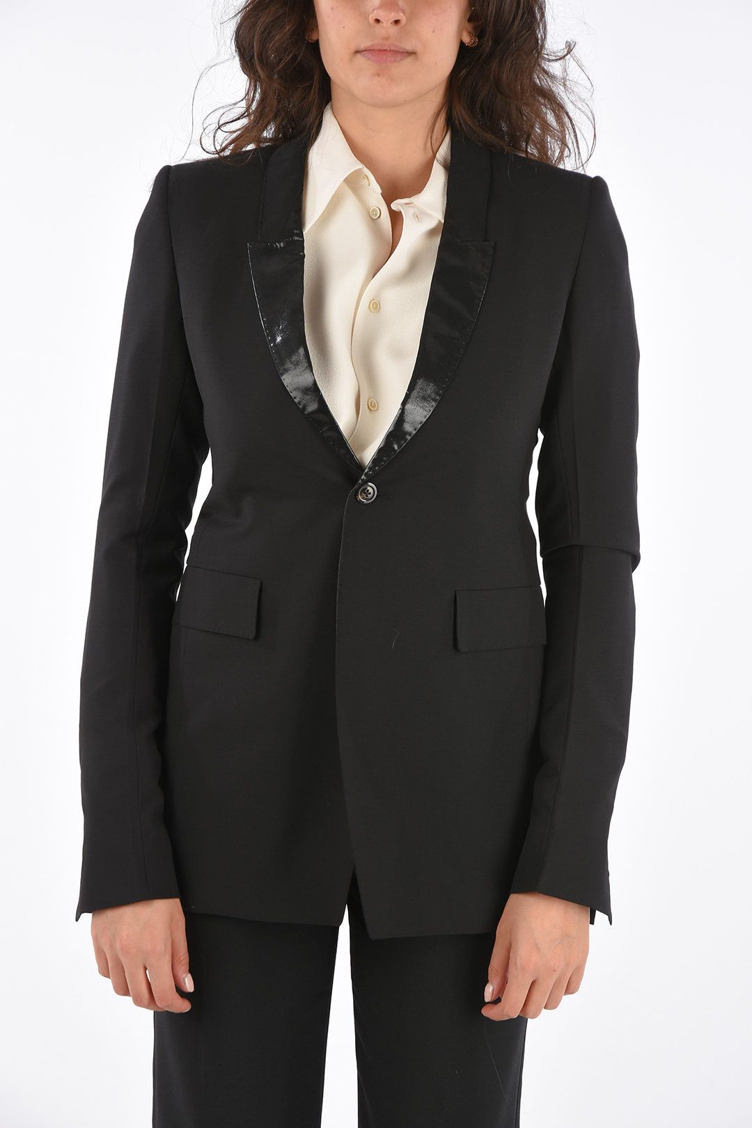 Rick Owens og1mm0724 1 Button Blazer in Black Size S / US 4 / IT 40 - 1 Thumbnail