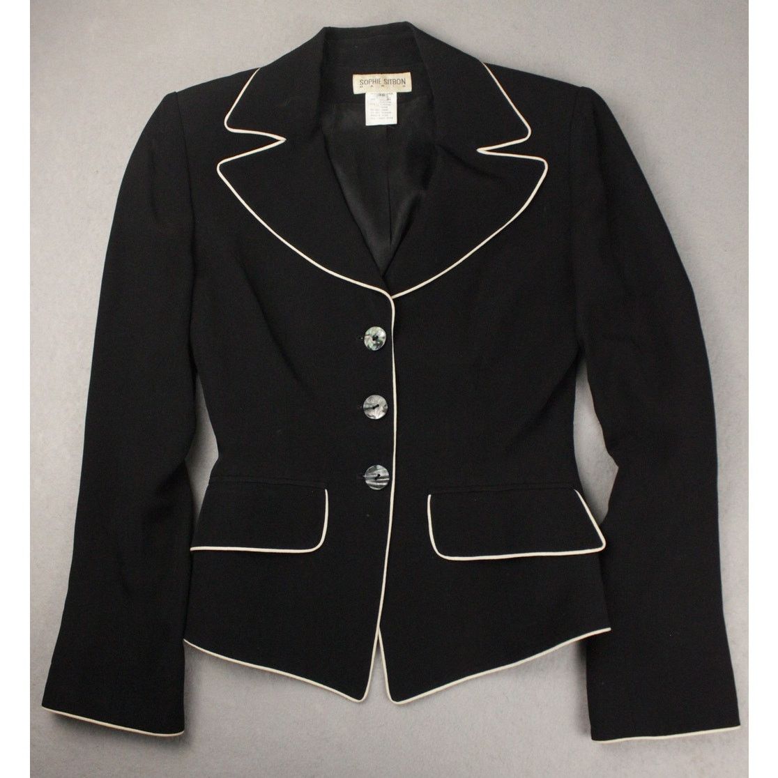 Other Sophie Sitbon Paris Women Set Blazer Vest Black Sz 36/38 Size XS / US 0-2 / IT 36-38 - 3 Thumbnail